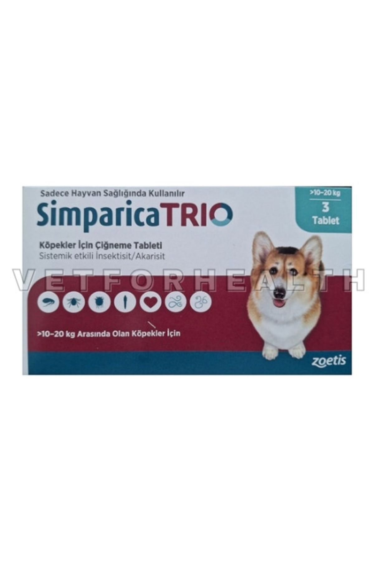 BesteVet Simparica Trio 10-20 Kg Köpekler için STT:2027