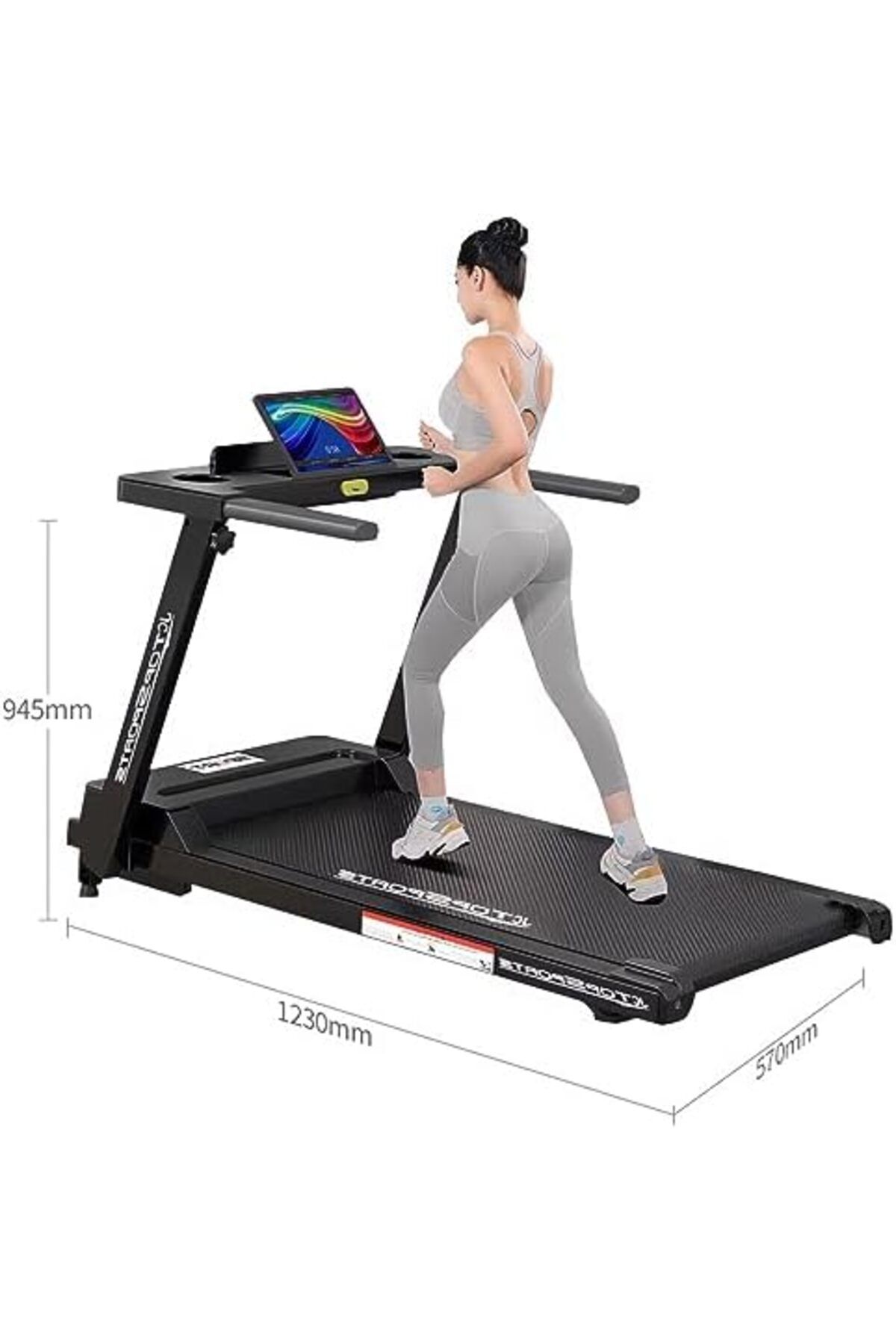 Rovyfota-Foldable Treadmill with LCD Screen for Running and Walking 4