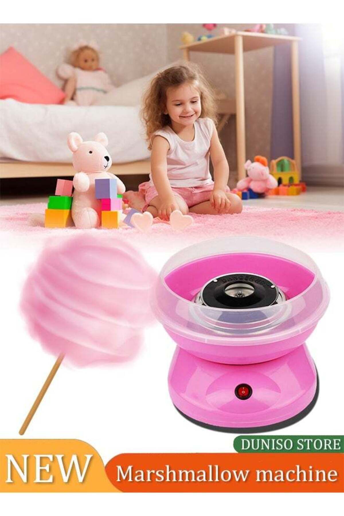 آلة صنع حلوى غزل البنات الكهربائية الصغيرة، آلة صنع حلوى غزل البنات المحمولة، أدوات منزلية للأطفال