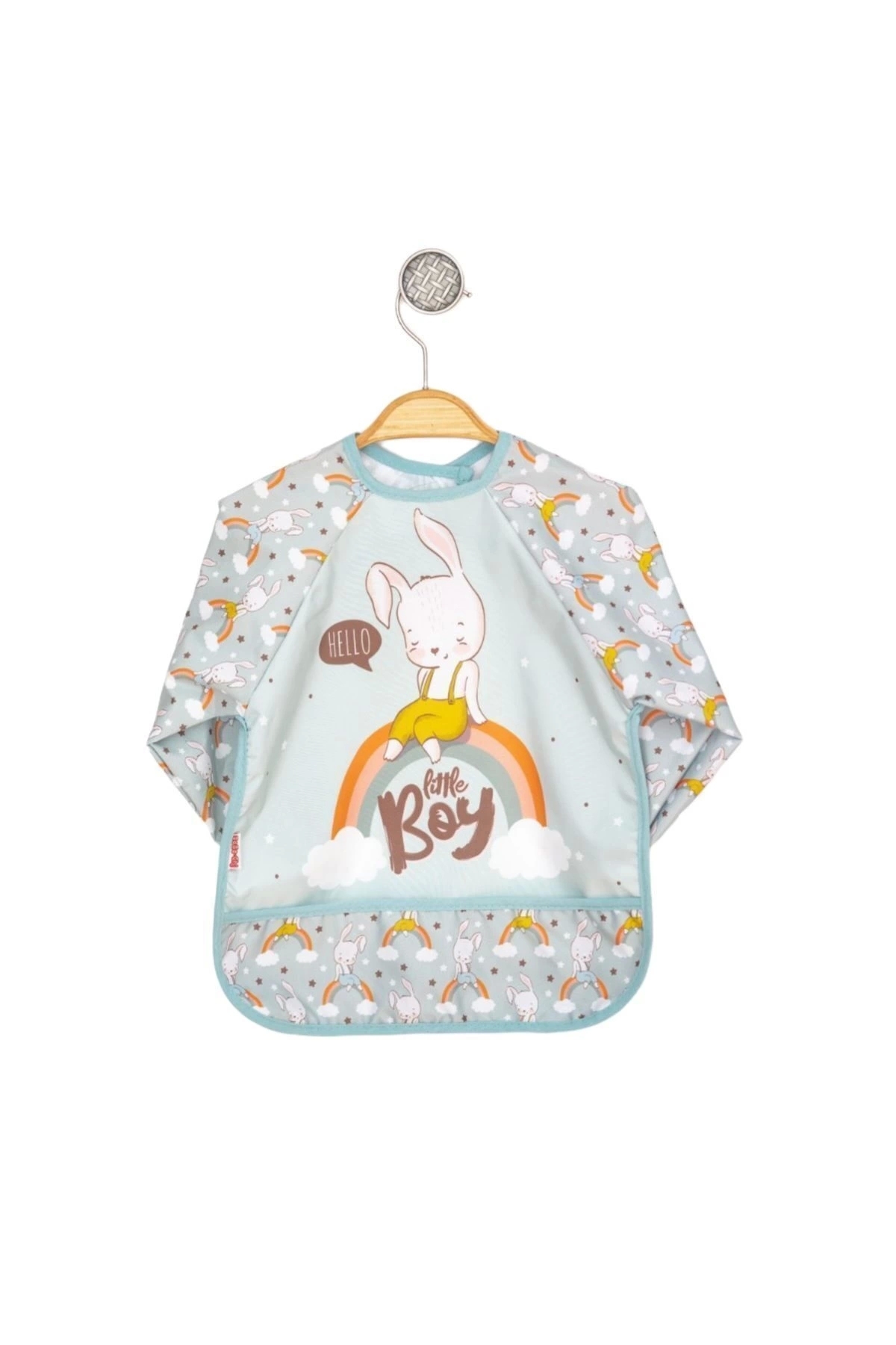 piyon collection Giyilebilir Kollu Sıvı Geçirmez Mama ve Aktivite Önlüğü 6-24 Ay - Tavşan Karaca fotoğrafı 3 (önizleme)