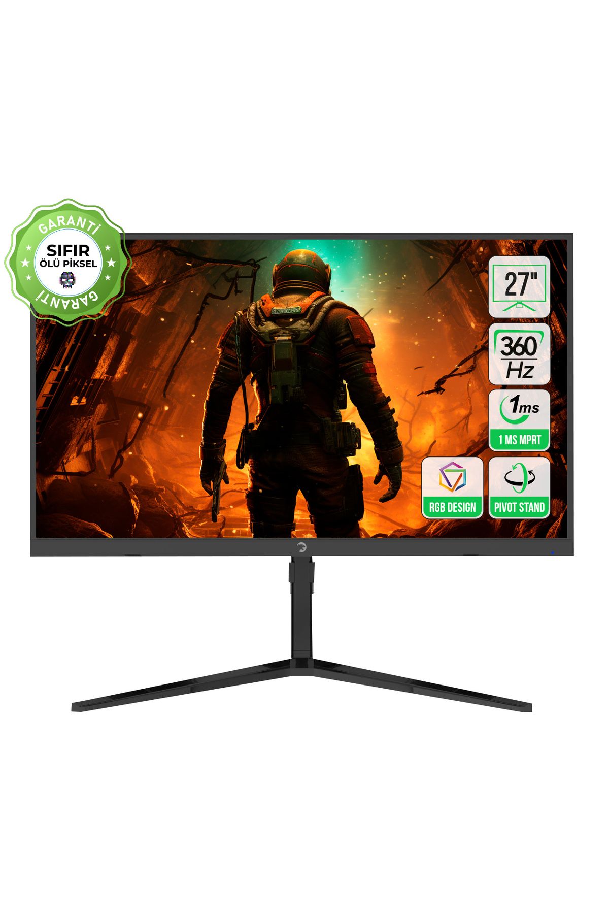 GamePower Rapid 27'' 1ms 360hz Flat Fast Ips Fhd Rgb Pivot Speaker Gaming Monitör (sıfır Ölü Piksel