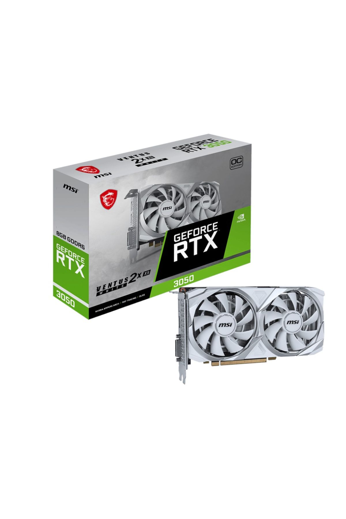 MSI Geforce Rtx 3050 Ventus 2x Xs 8g Oc Gddr6 128bit Dx12 White Gaming (OYUNCU) Ekran Kartı