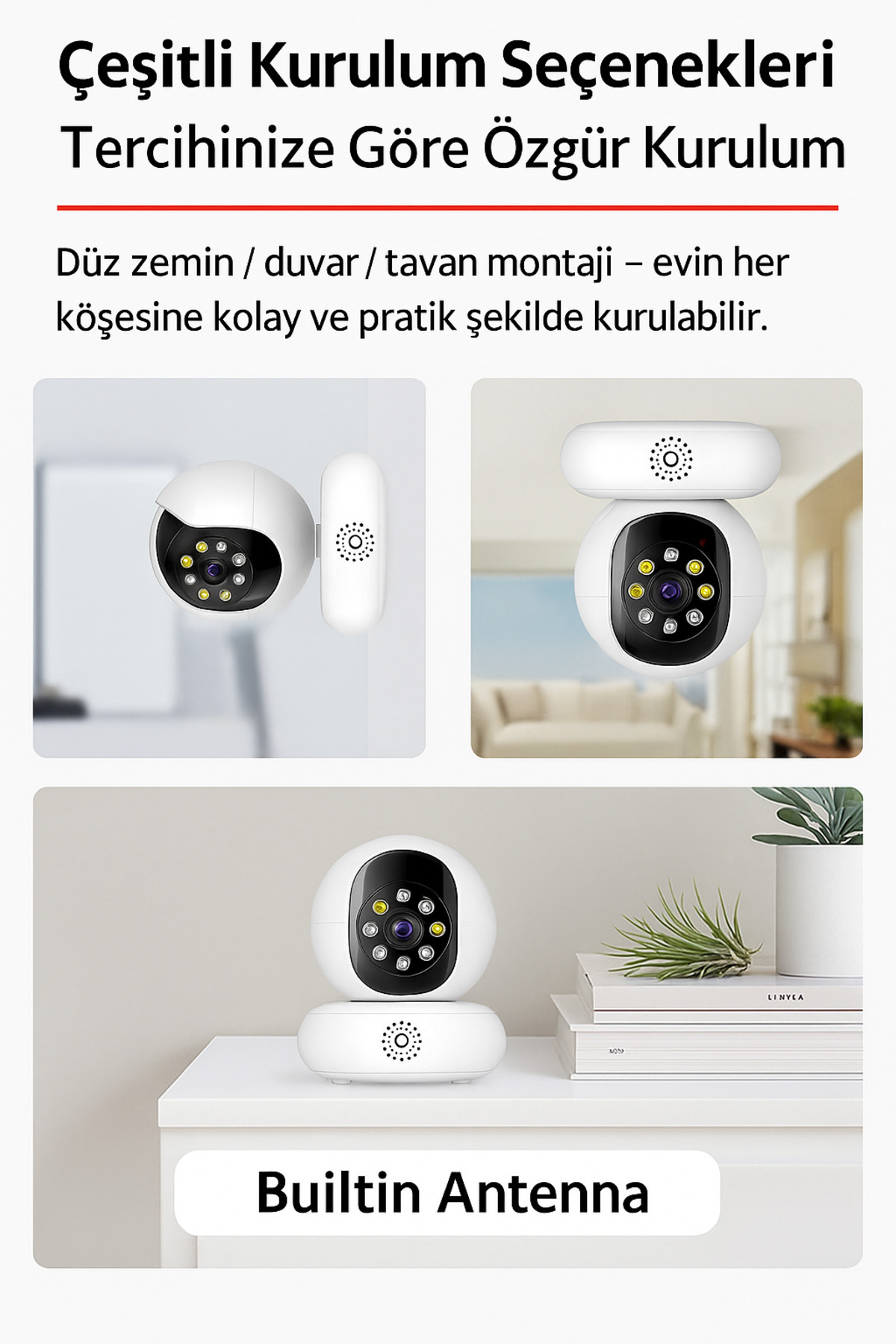 BLUE İNTER CMR-24 Akıllı Güvenlik Kamerası – 5G Destekli, 360° Dönebilen, Gece Görüşlü, Çift Yönlü Sesli fotoğrafı 4 (önizleme)