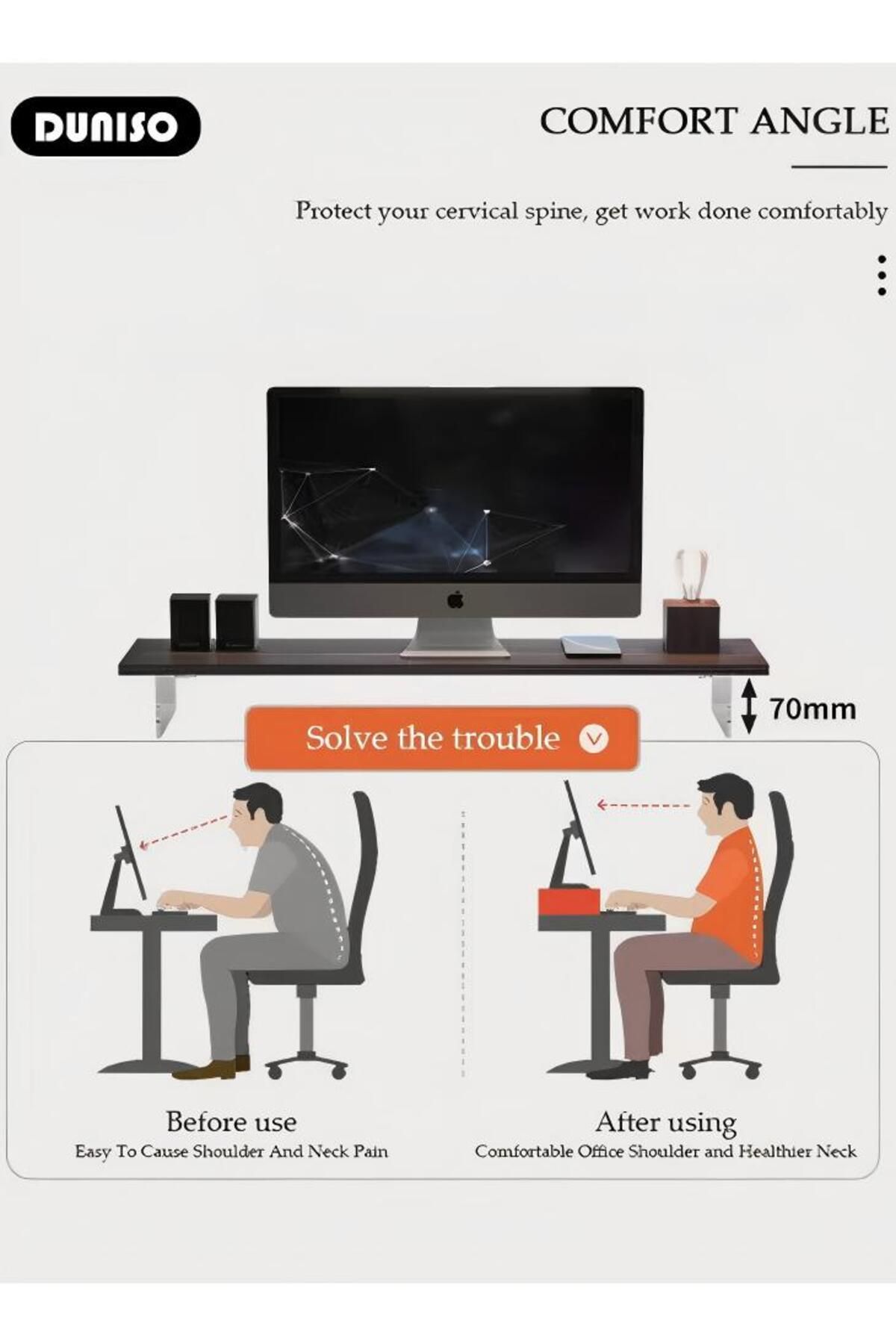 Generic-Duniso Monitor Stand Riser, Desktop Organizer, Suitable For Desktop, Tv/screen/pc/printer 3