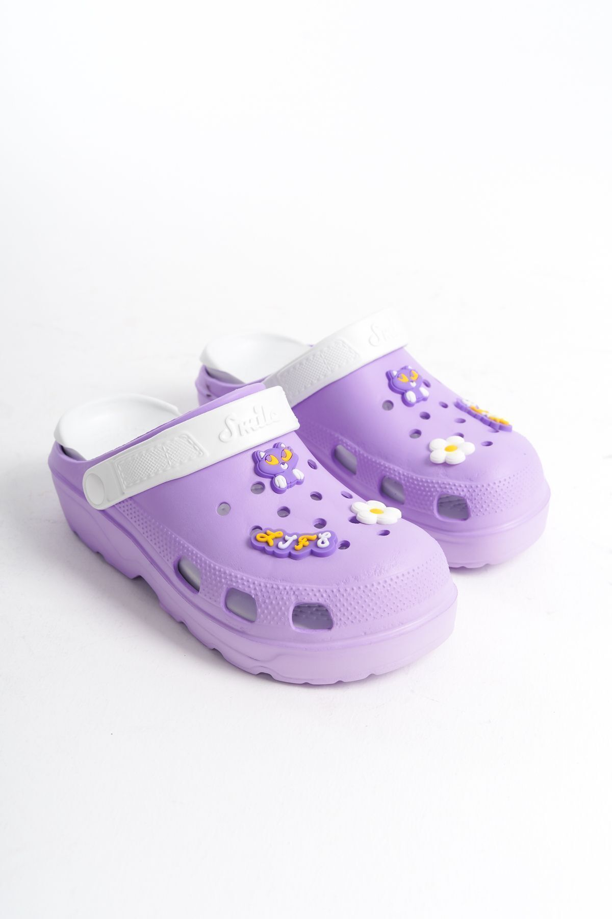 Super Shoes-Удобни болнични чехли с висока подметка, готвачка и медицинска сестра, лилаво-бели, SS0010y10e 4