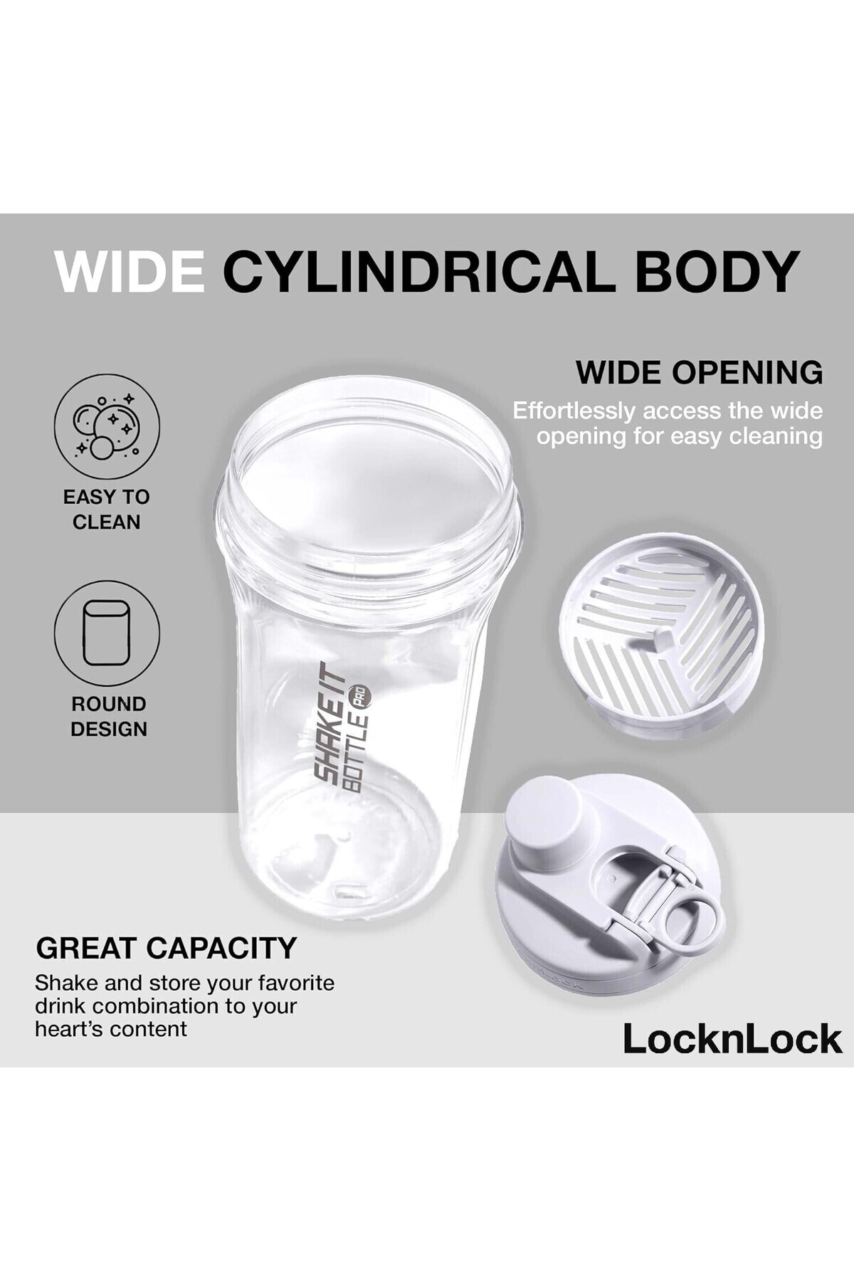 locknlock-Tritan Shake It Bottle Pro 850ml -Light Grey 4
