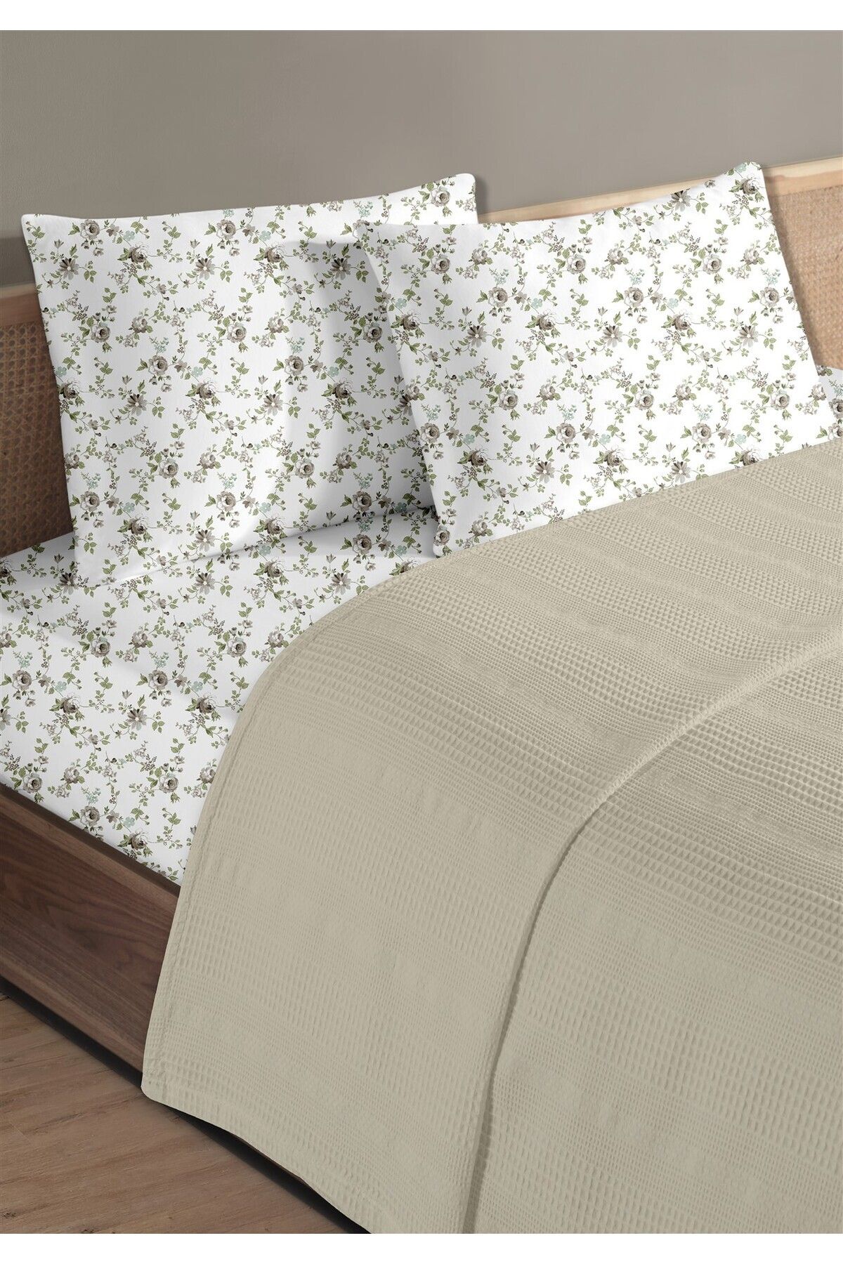 Evim %100 Pamuk Exclusive Toprak Çift Kişilik Pike Takımı 200 x 230 cm