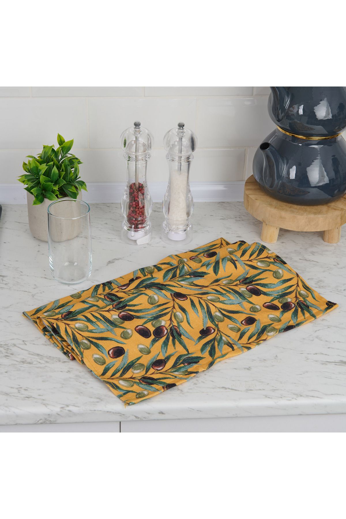 Evidea Soft Olive Mutfak Havlusu - Hardal - 40x66 cm