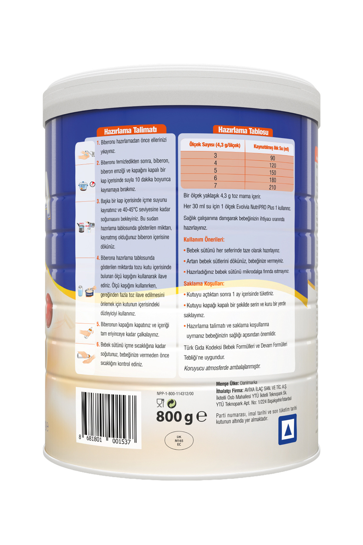 Evolvia Nutripro Plus 1 Bebek Sütü 800 gr X 3 Adet fotoğrafı 5 (önizleme)