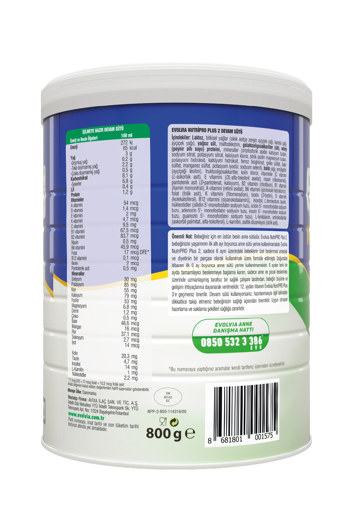 Evolvia Nutripro Plus 2 Devam Sütü 800 gr X 3 Adet fotoğrafı 6 (önizleme)