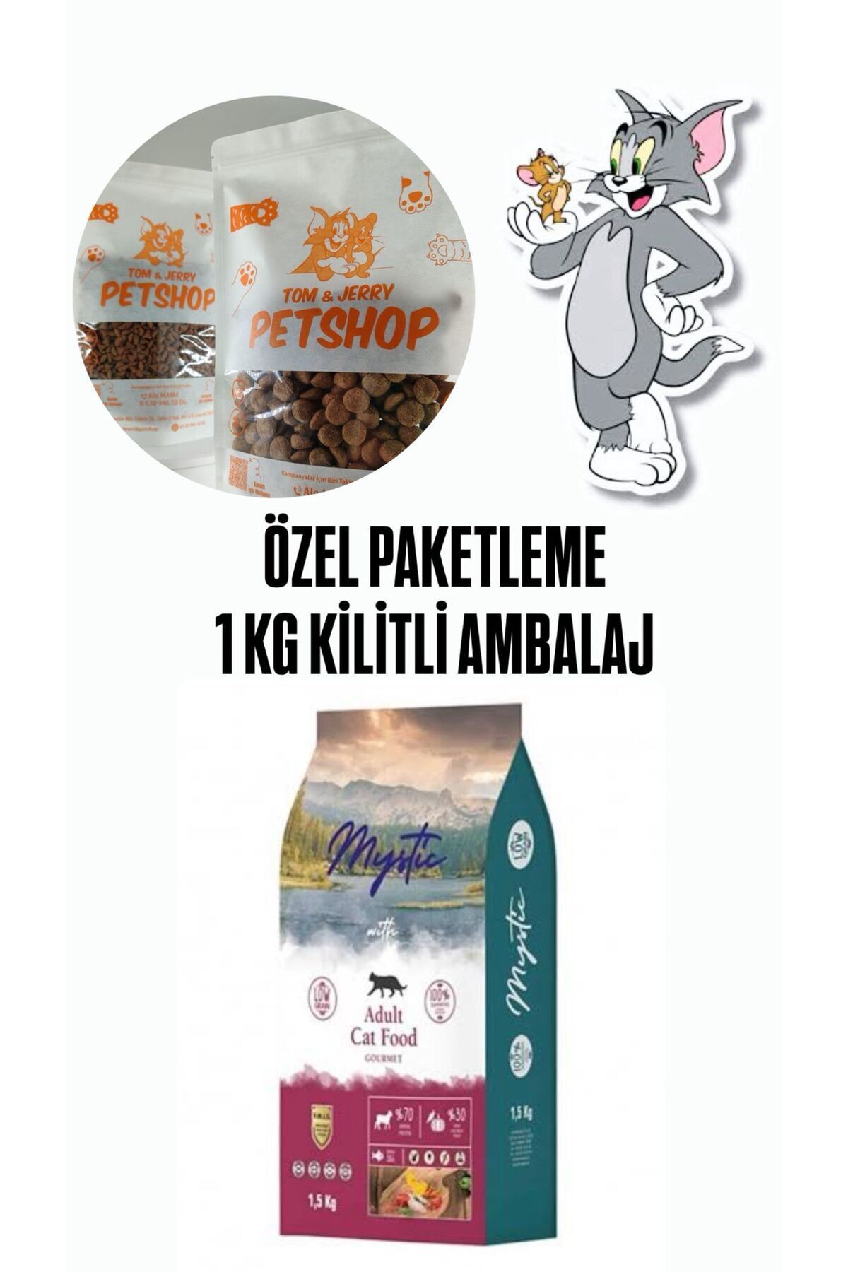 Mystic TOM&JERRYPETSHOP- Mystic Yetişkin Kedi Gurme Maması 1 Kg
