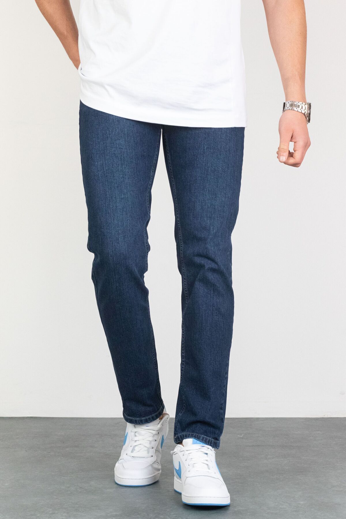 HLT JEANS-Keven Dark Blue Grinded Slim Fit Lycra Flexible Jeans 2