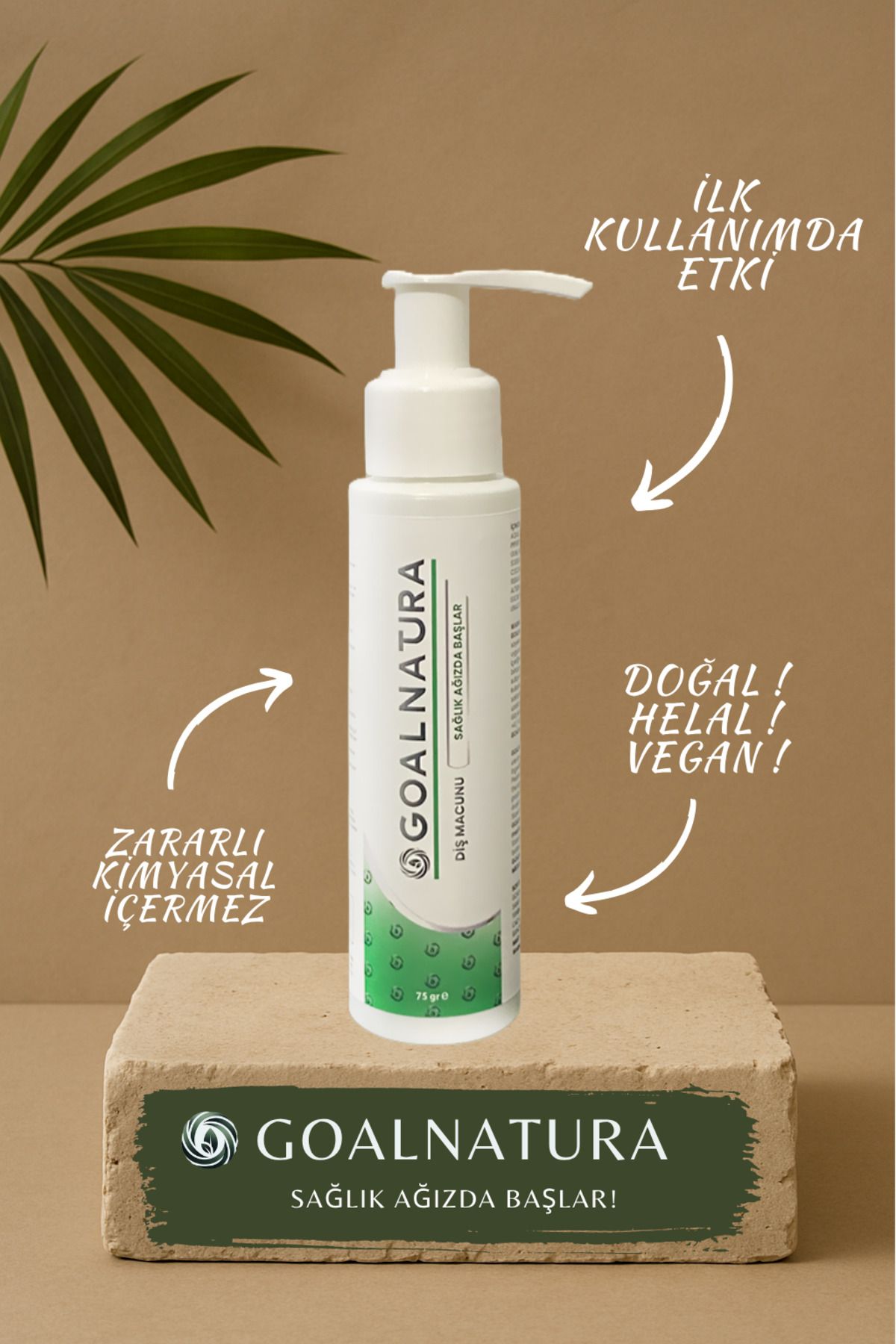 GOALNATURA Beyazlatıcı Diş Macunu Tamamen Doğal - 75gr