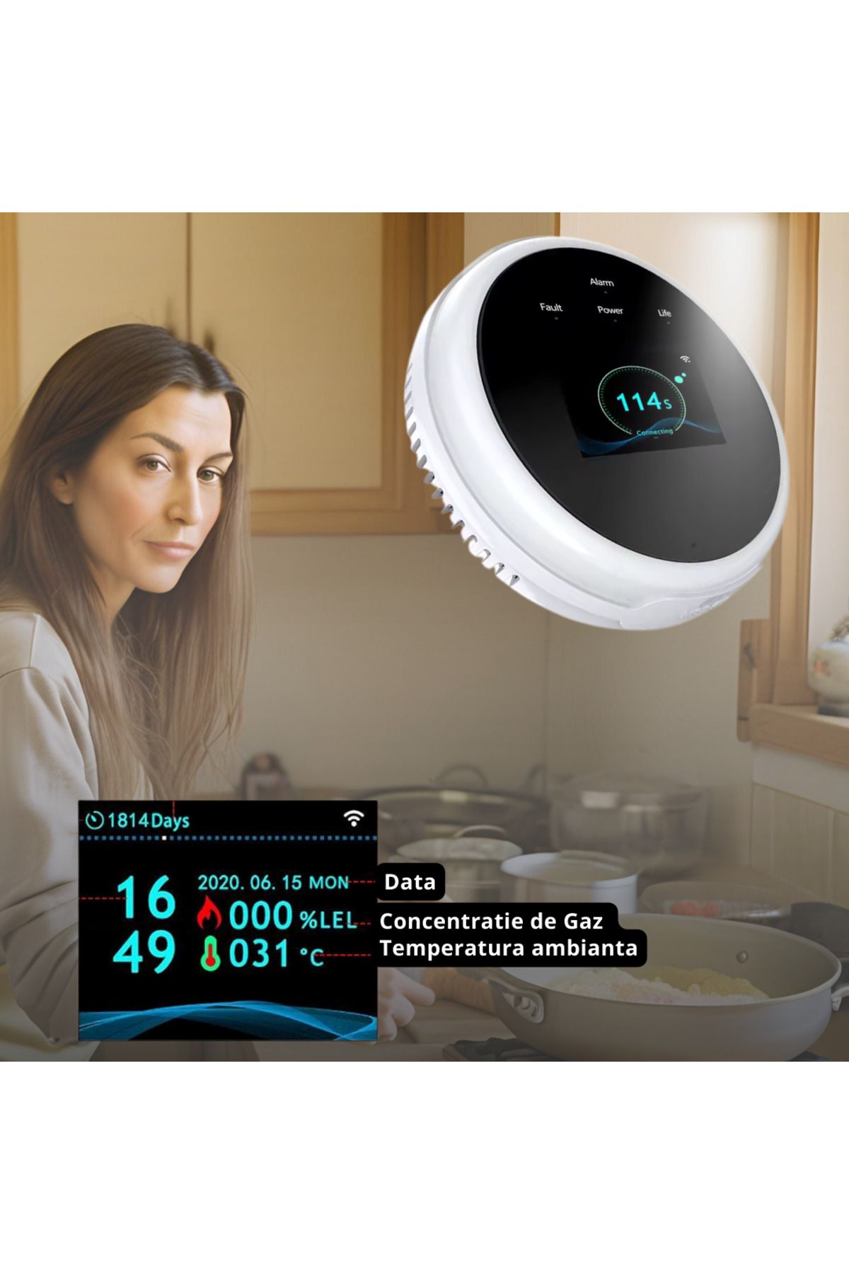 DLMDL-Smart Gas Leak Detector with WiFi and LCD Display 5