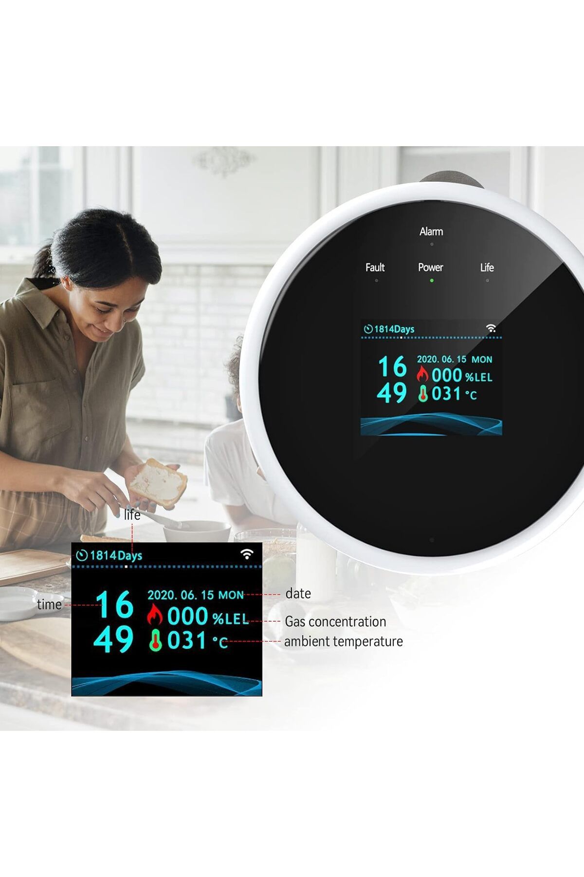 DLMDL-Smart Gas Leak Detector with WiFi and LCD Display 3