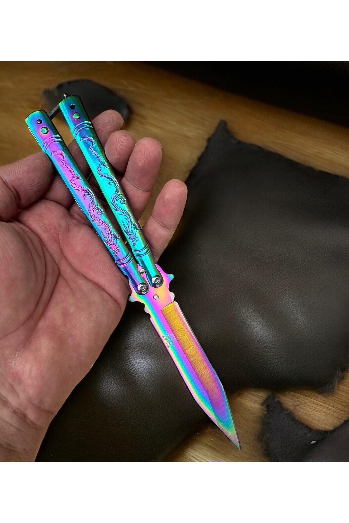 hafız ömer efendi değişmeyen kalite 1829 Rainbow Ejder Çelik K3l3b3k Çakı