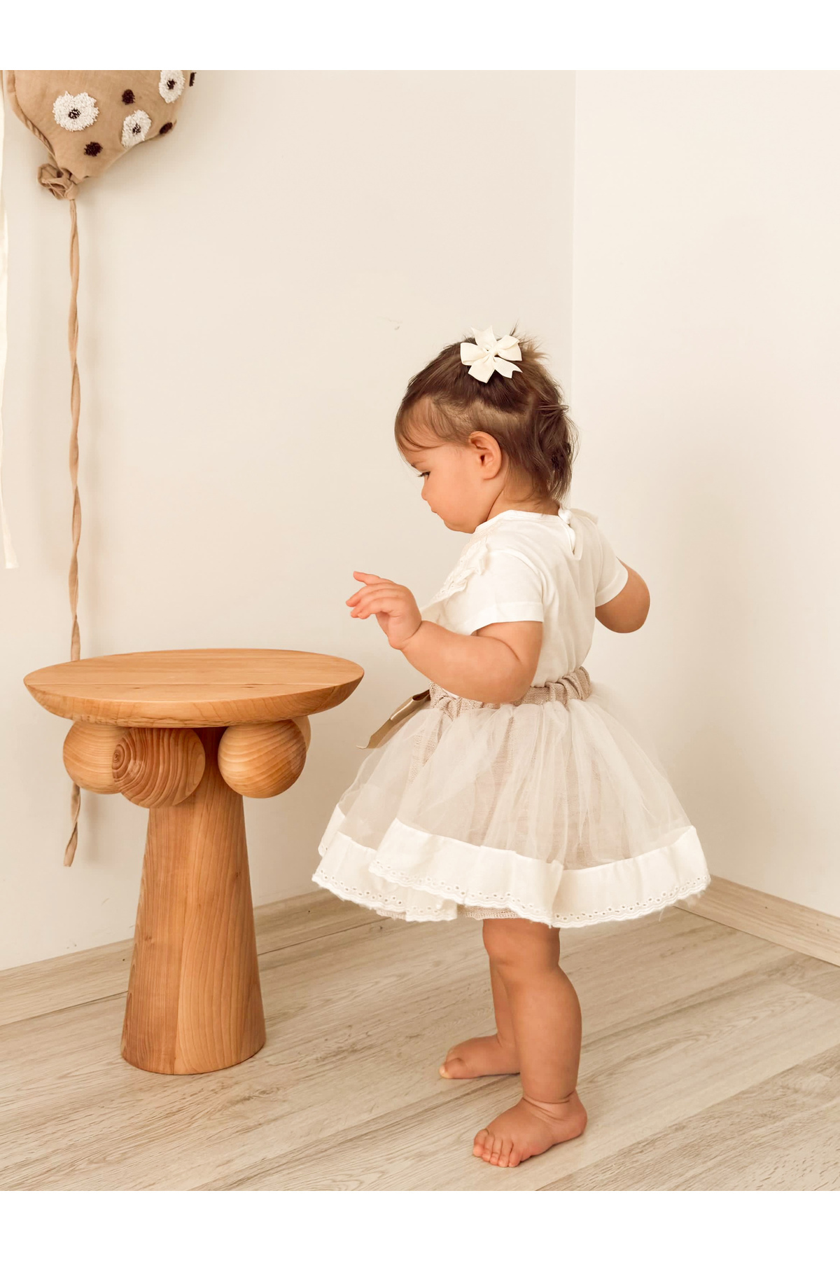 aysskids Parla Kız Bebek Tütü Bayramlık Doğum Günü Vintage Prenses Etekli Bayramlık Takım fotoğrafı 5 (önizleme)