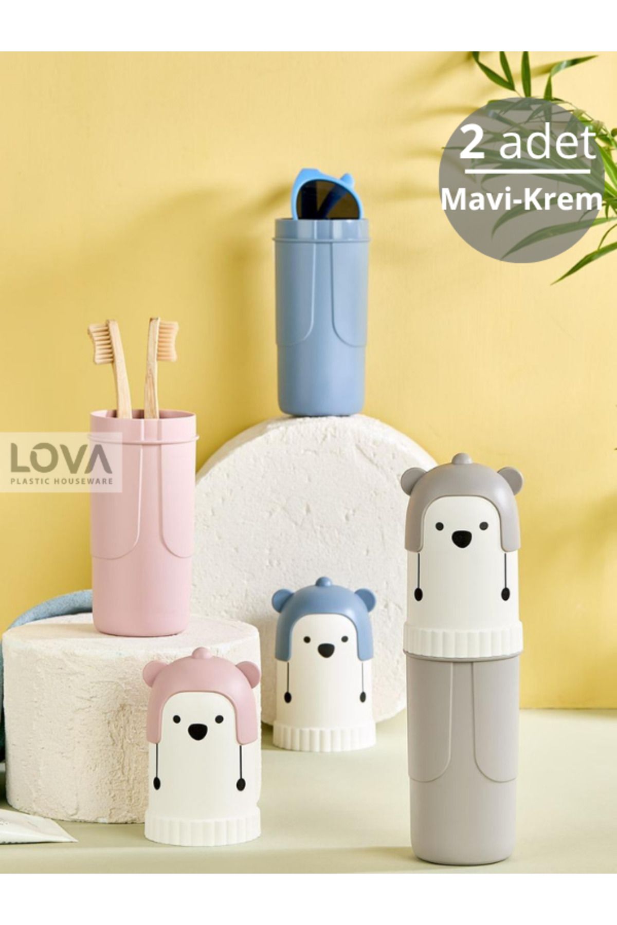 Lova YOGİ Çok Amaçlı Seyahat Saklama Kabı (Mavi-Krem)