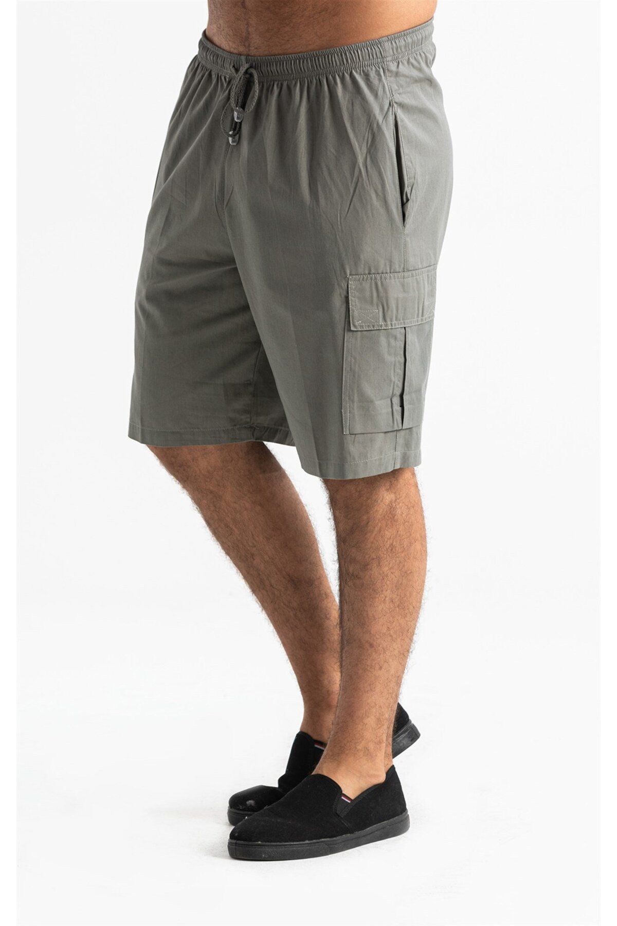 Eliş Şile Bezi-Ανδρικό σορτς Gabardine Elastic Khaki Hk 3