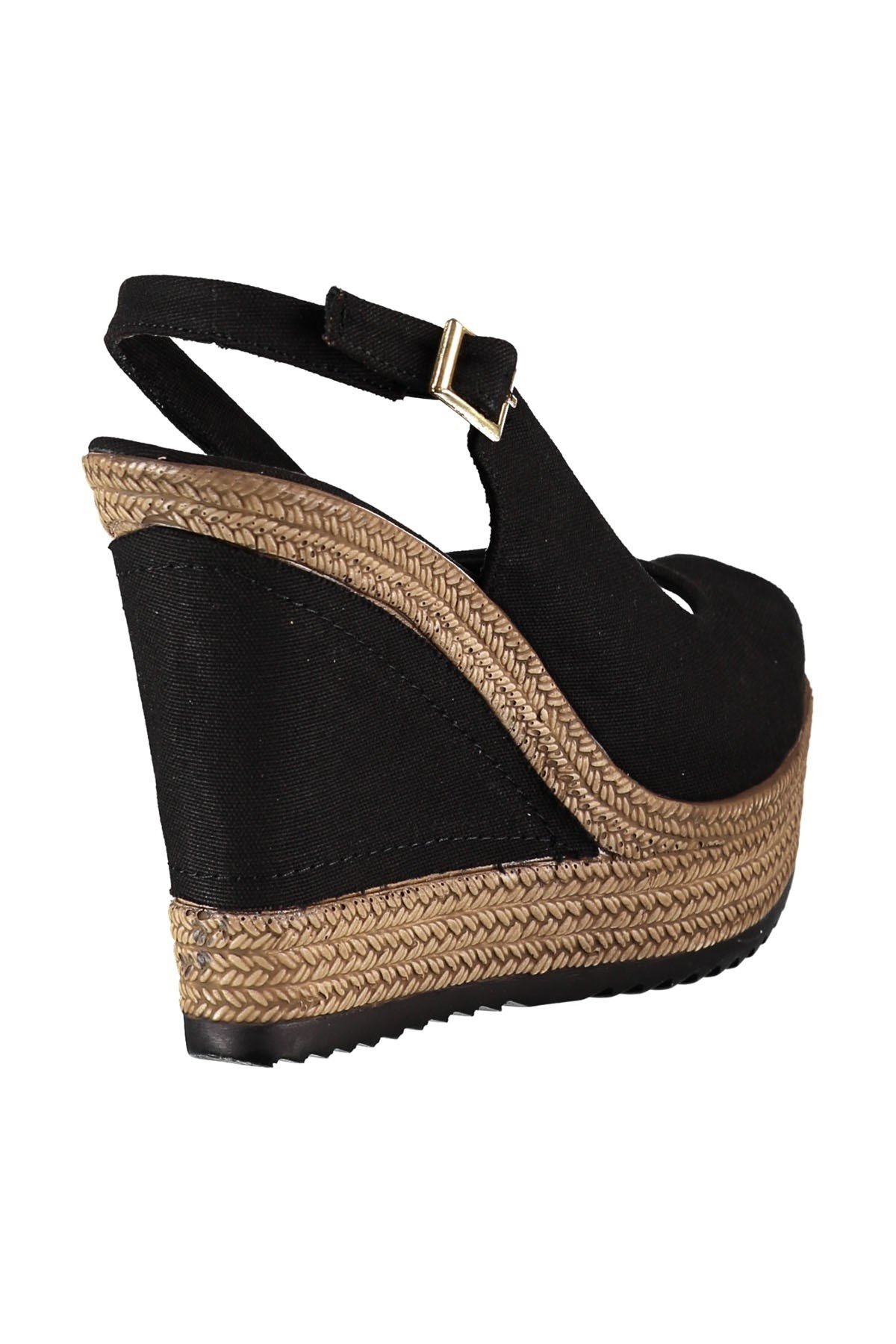 Fox Shoes Siyah Kadın Dolgu Topuklu Ayakkabı 9674070805 görsel 4
