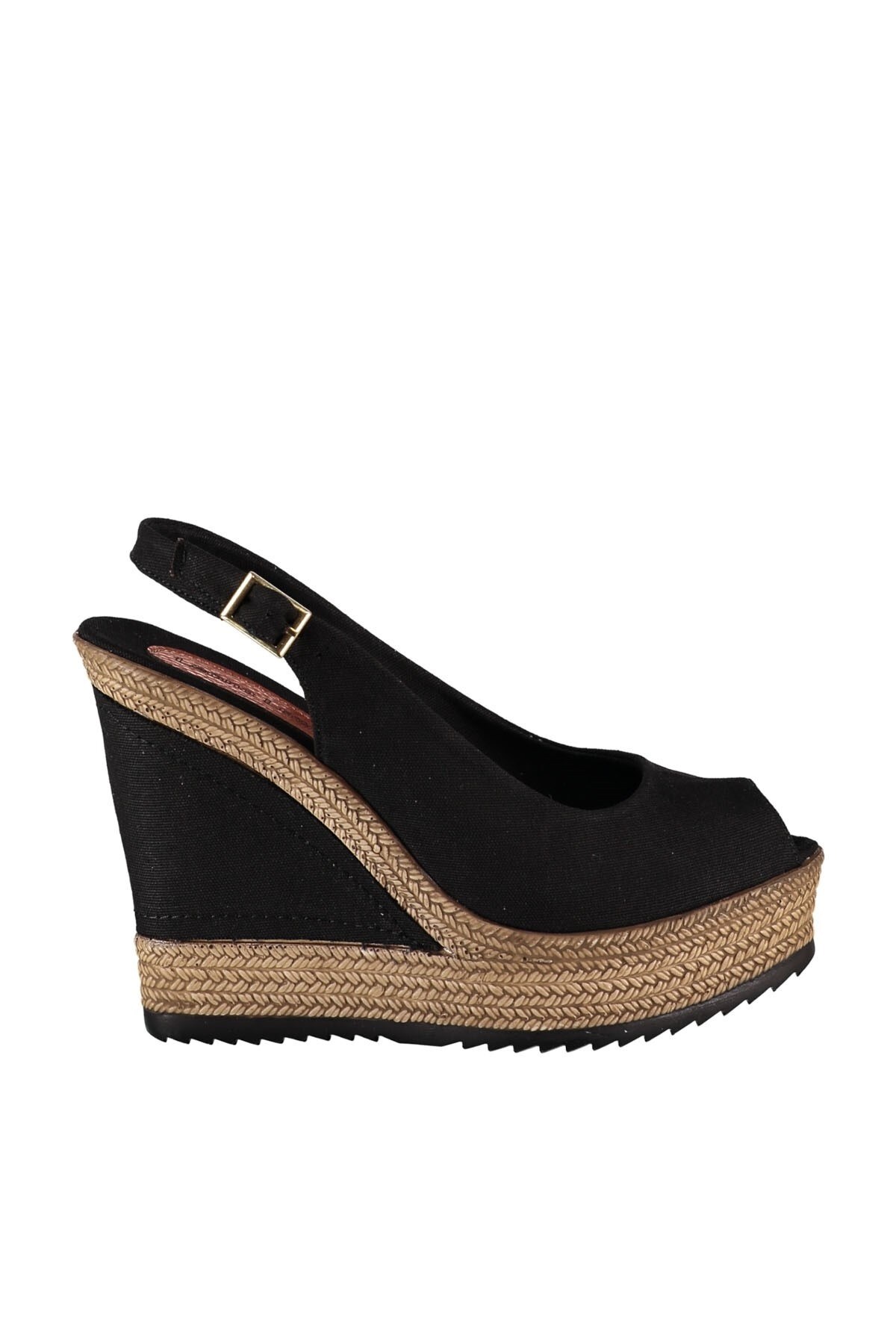 Fox Shoes Siyah Kadın Dolgu Topuklu Ayakkabı 9674070805 görsel 2