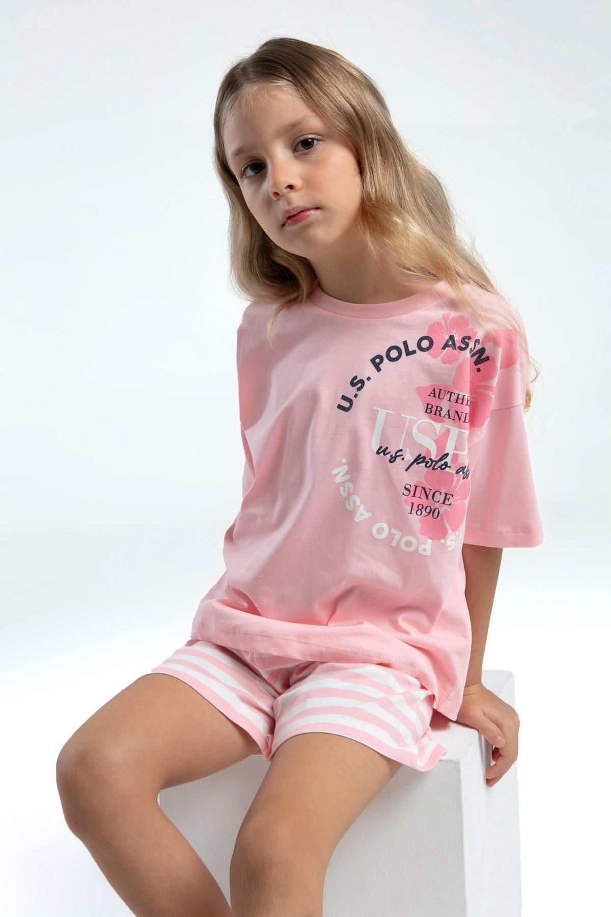 U.S. Polo Assn. U.S. Polo Assn Kids %100 Pamuk / %100 Cotton KIZ ÇOCUK ŞORT TAKIM fotoğrafı 2 (önizleme)