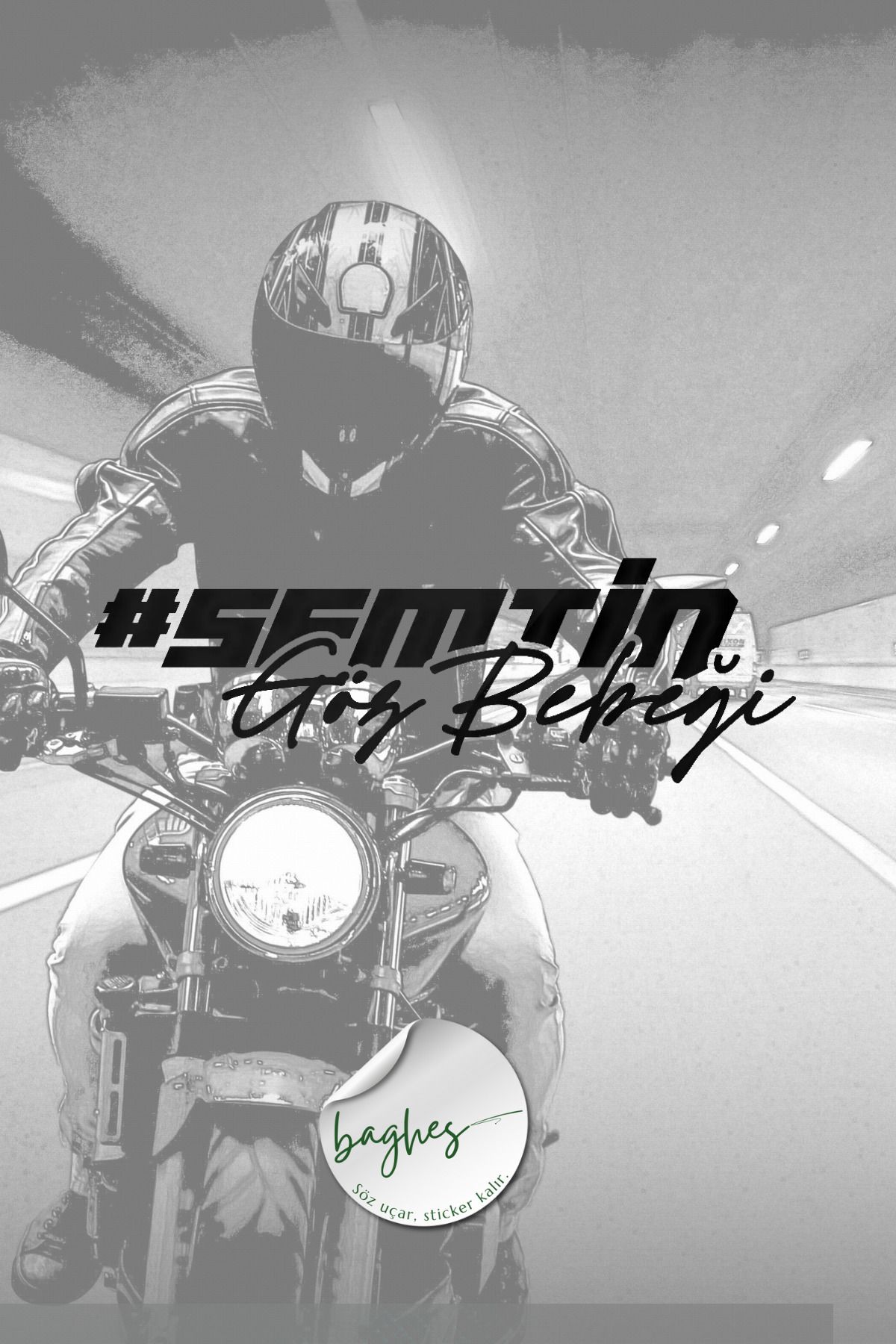 Baghes Semtin Göz Bebeği Yazı JDM Araba-Motosiklet Cam Etiket Sticker 19x6cm