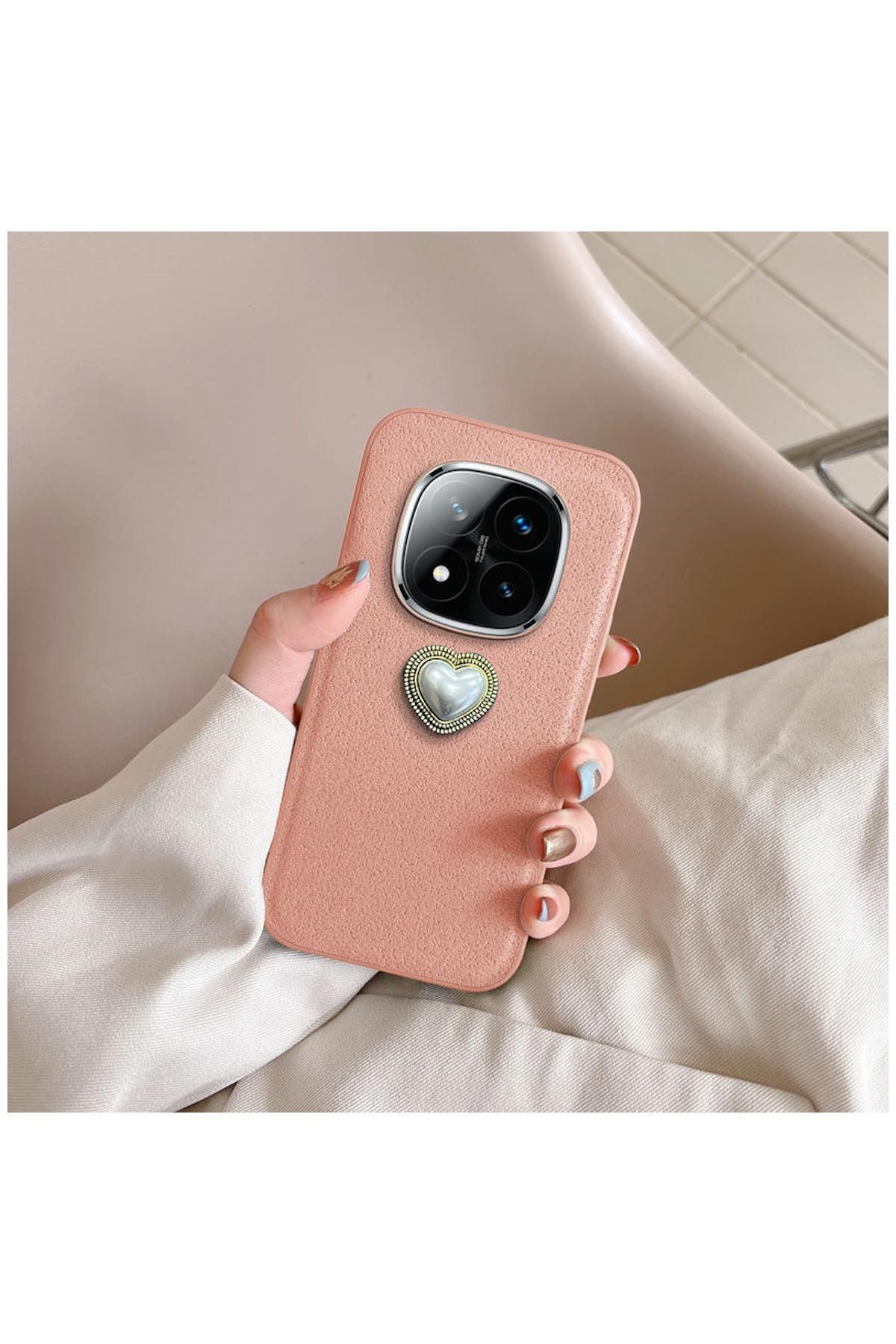 Zebana Xiaomi Redmi Note 14 Pro Plus 5G Uyumlu Kılıf Zebana Velvix Silikon Kılıf Rose Gold