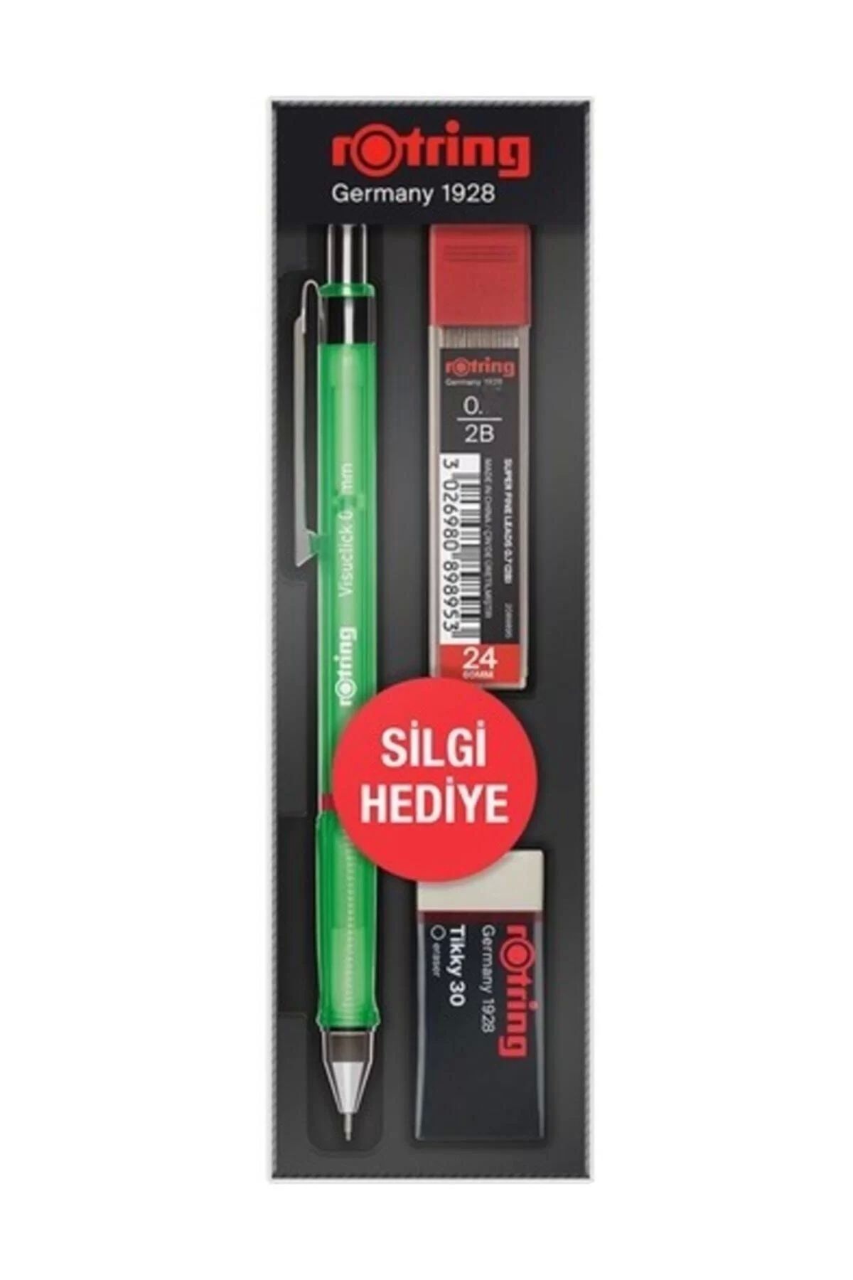 Rotring-Rotring Visuclick School Set 0.5 Green (PEN ERASER MINI) 1