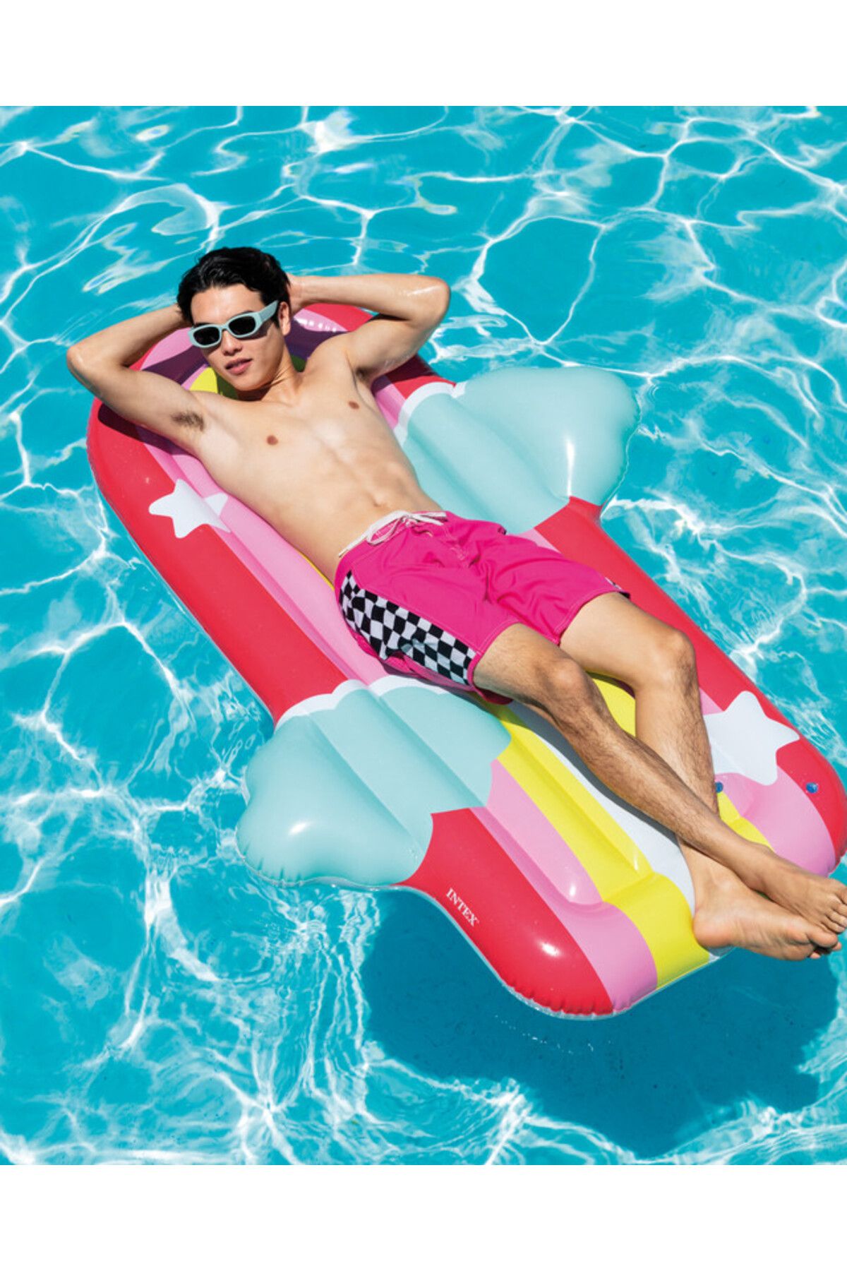 Intex Büyük Boy Gökkuşağı Şişme Deniz Yatağı 175 cm