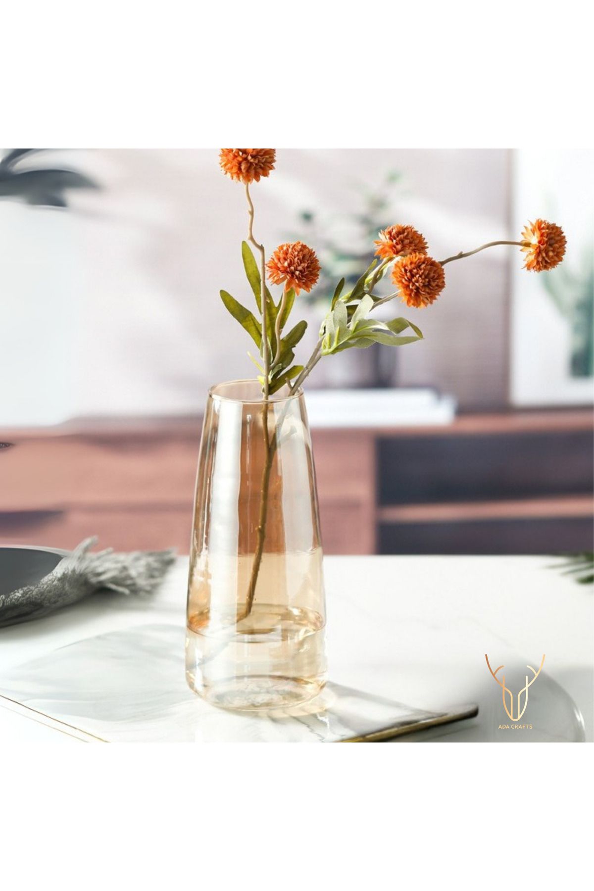 Ada Crafts SIMPLE PAMPAS AMBER CAM VAZO