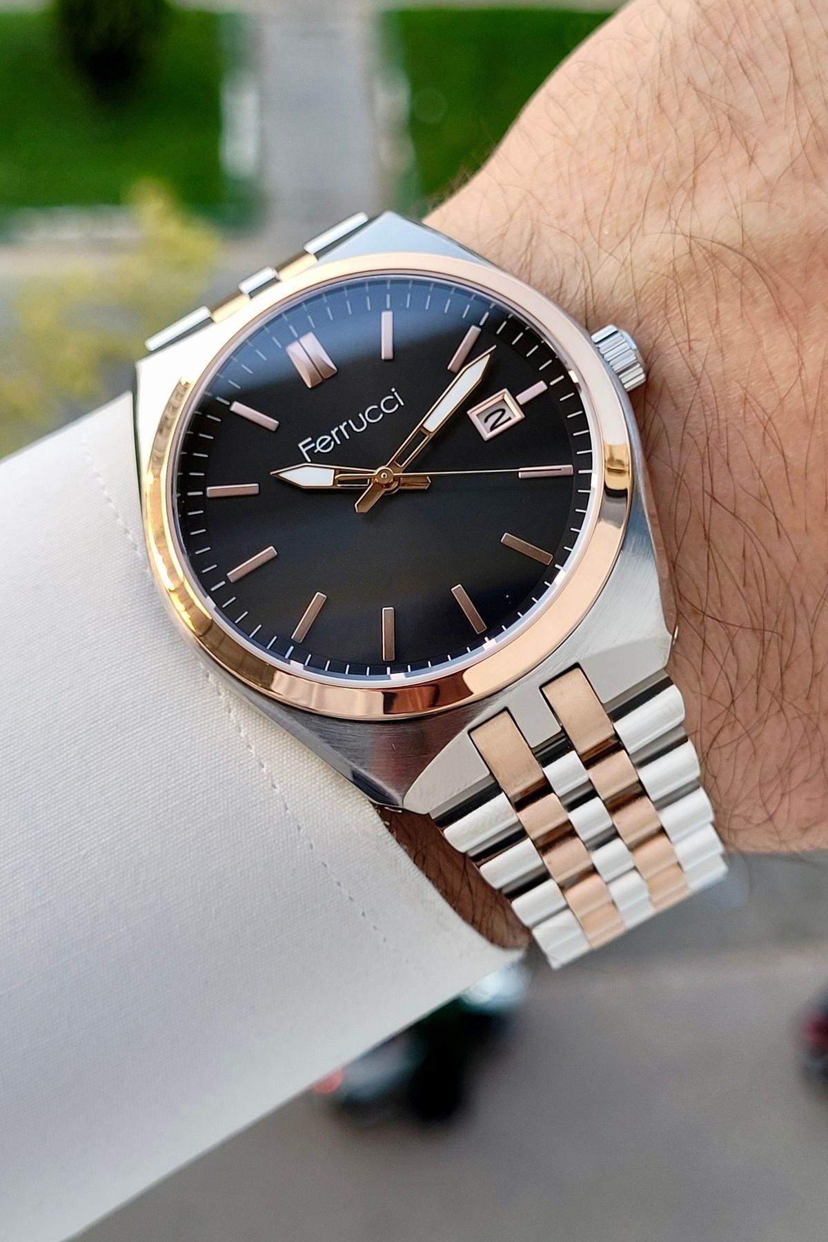 Ferrucci Rose Gümüş Renk 41 Mm Takvimli Erkek Kol Saati