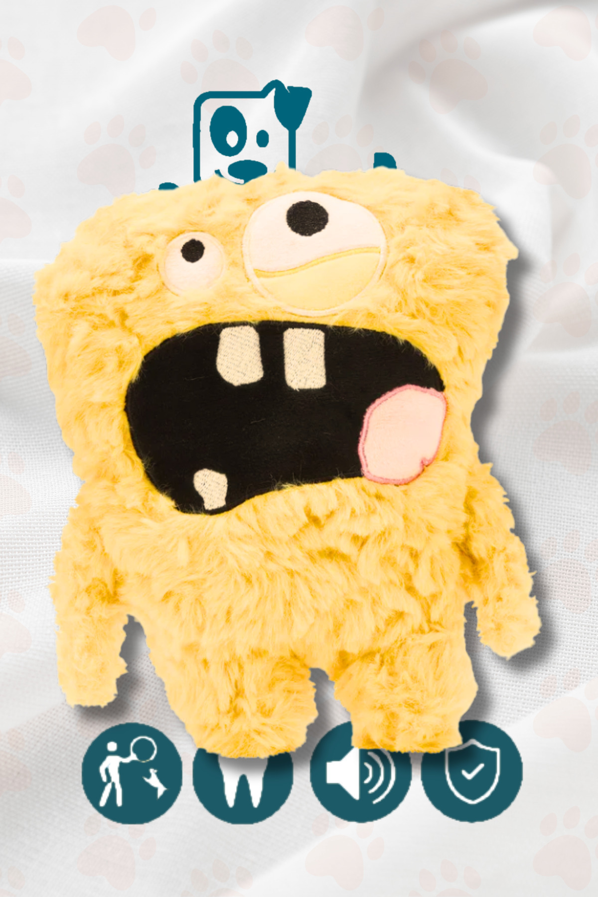 buddyTR-Snaggle Smirk Yellow Plush Dog Toy |   Cheerful Appearance |   Durable Design |   Long Time Game 1