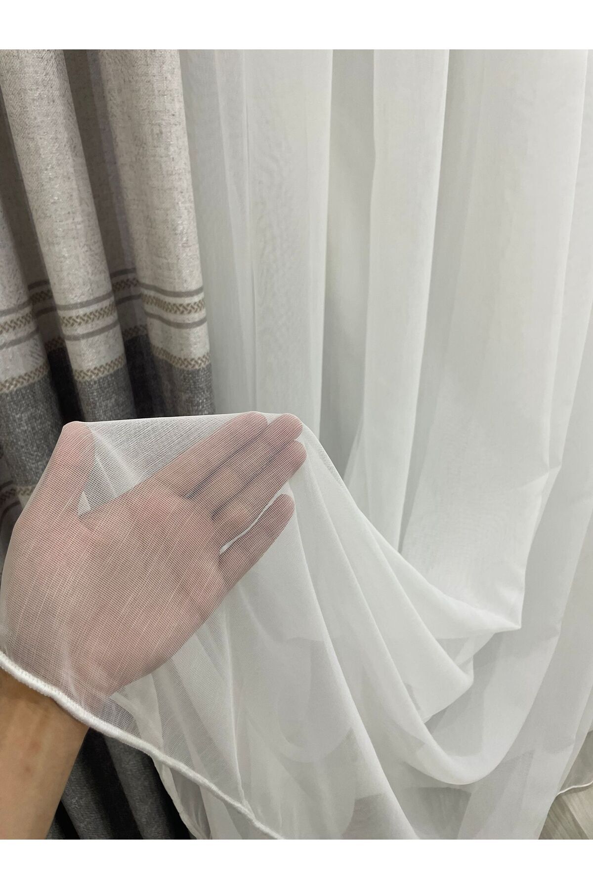 GACALLAR HOUSE Ttm Bambu Şantuklu 1/3 Kat Sık Pileli Her Odaya Uygun Ütü İstemez 1. Kalite Tül Perde