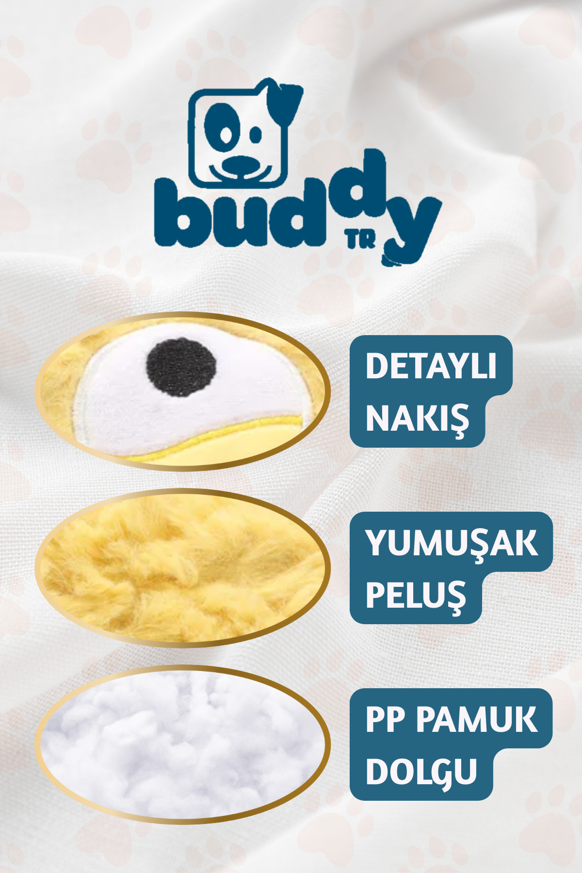 buddyTR-Snaggle Smirk Yellow Plush Dog Toy |   Cheerful Appearance |   Durable Design |   Long Time Game 4