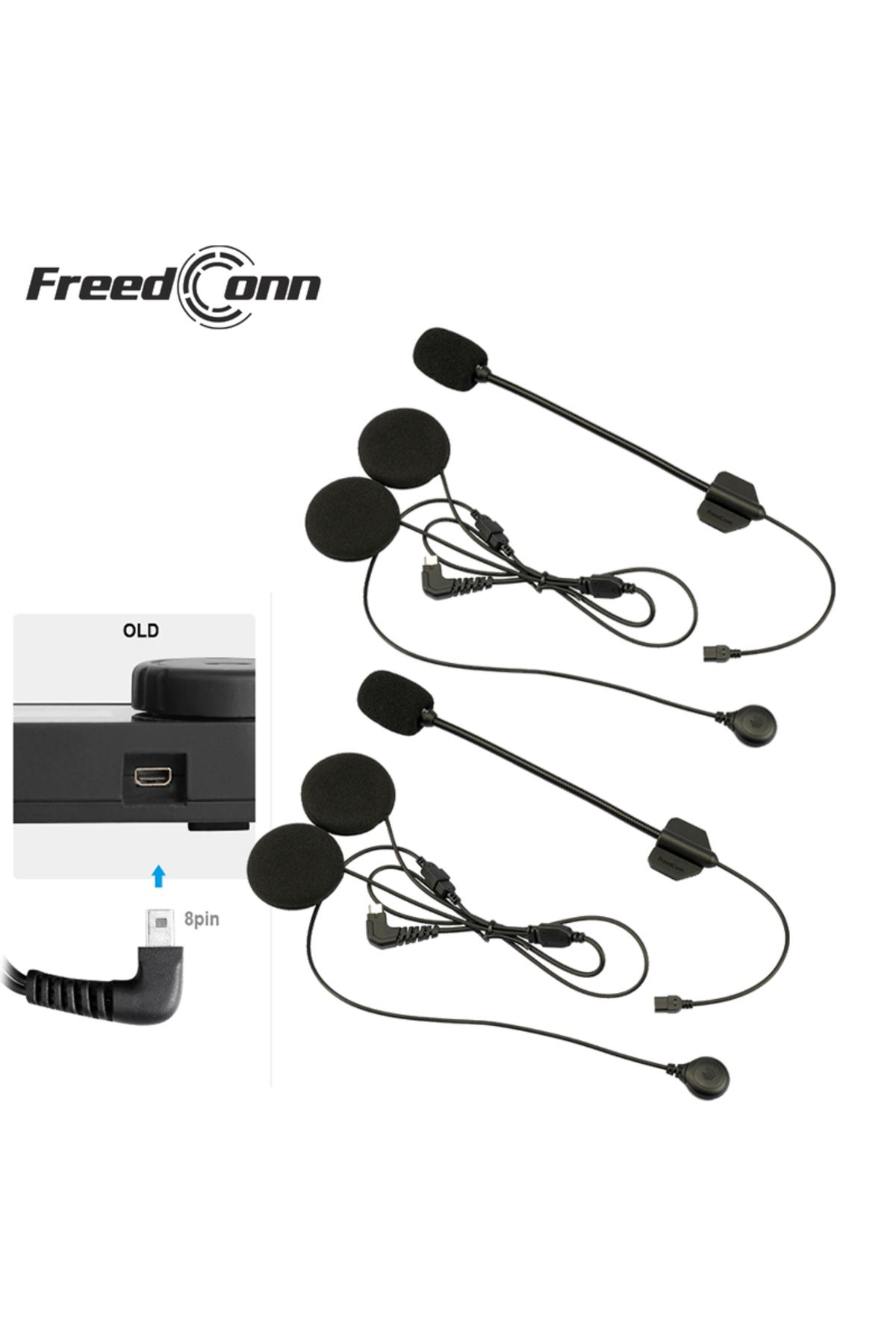 Choice-Old 8pin 2 In 1 2pcs Headphone Microphone Accessories 2 In 1 Earphone Suit For Freedconn Tcom Os Tco 1