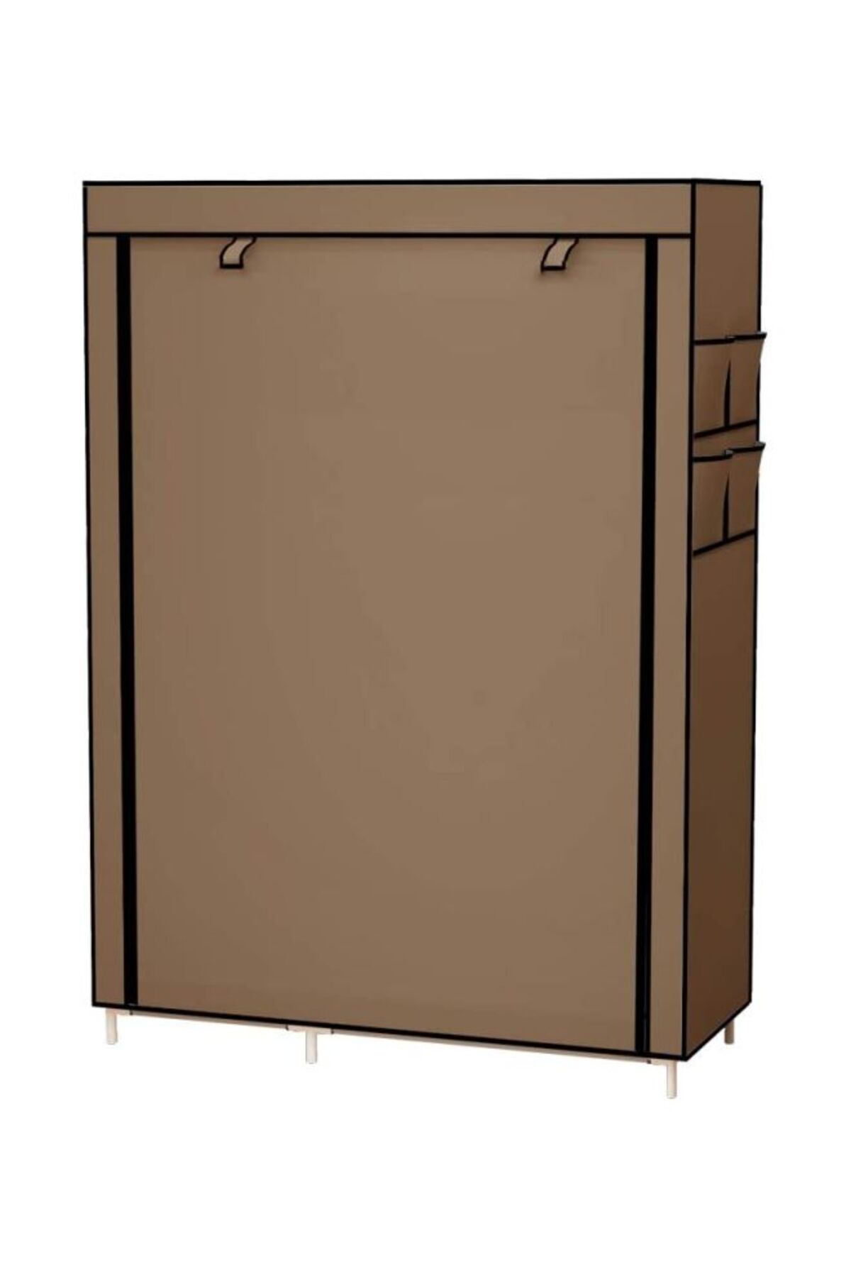 خزانة ملابس قابلة للطي ومنظم أمتعة مع قضبان تعليق ورف ملابس 105 × 170 × 45 سم