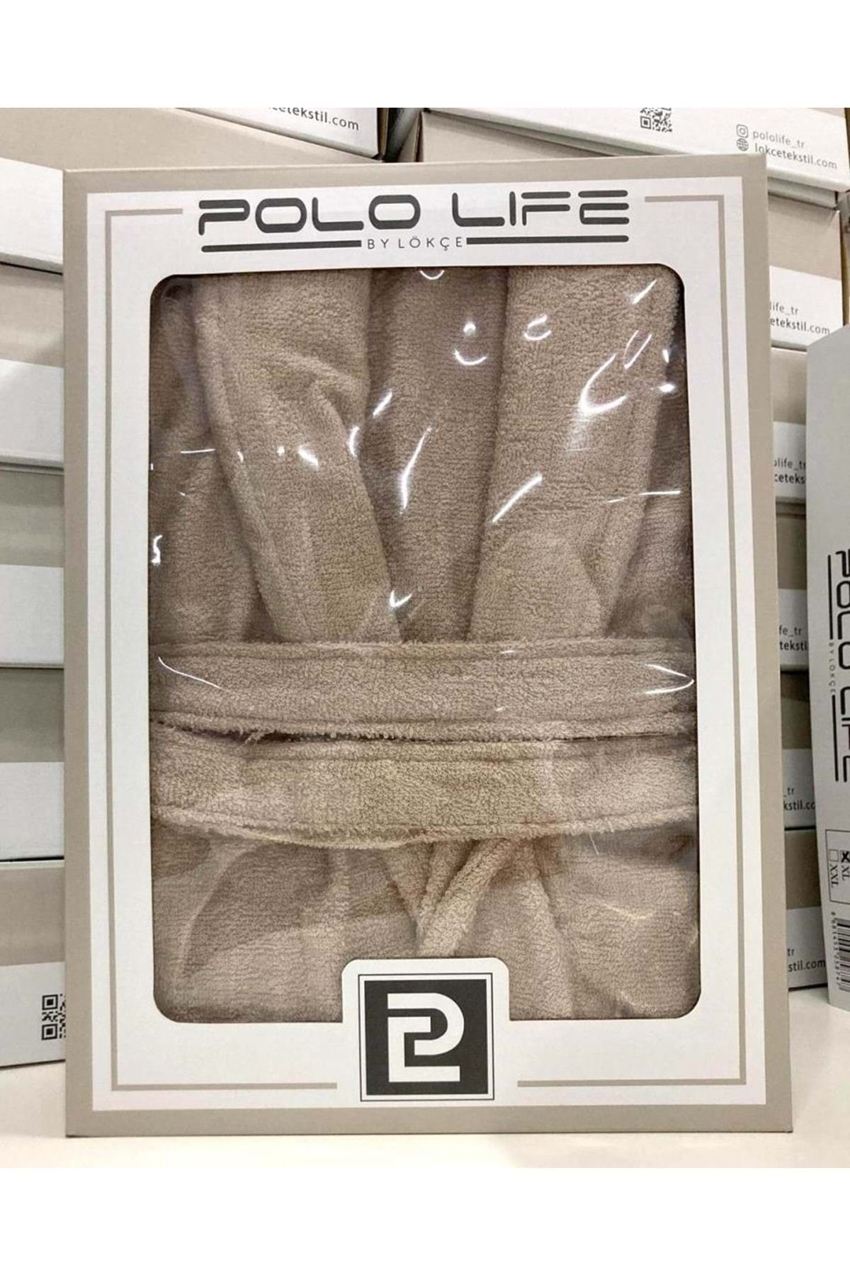 polo life Kutulu Bamboo Tek Bornoz Şalyaka-bej (XL BEDEN)