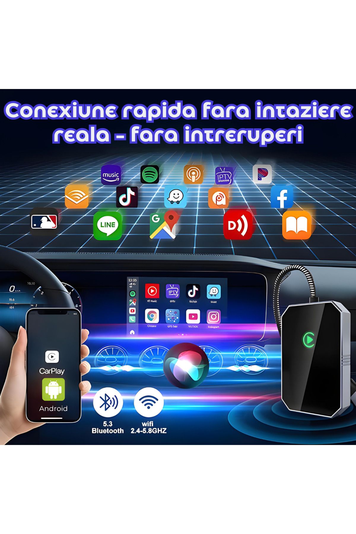 ATOMKIT-Carplay and Android Car Adapter, Quick Connection, Ai Processor, Voice Control, Multiple Apps 3