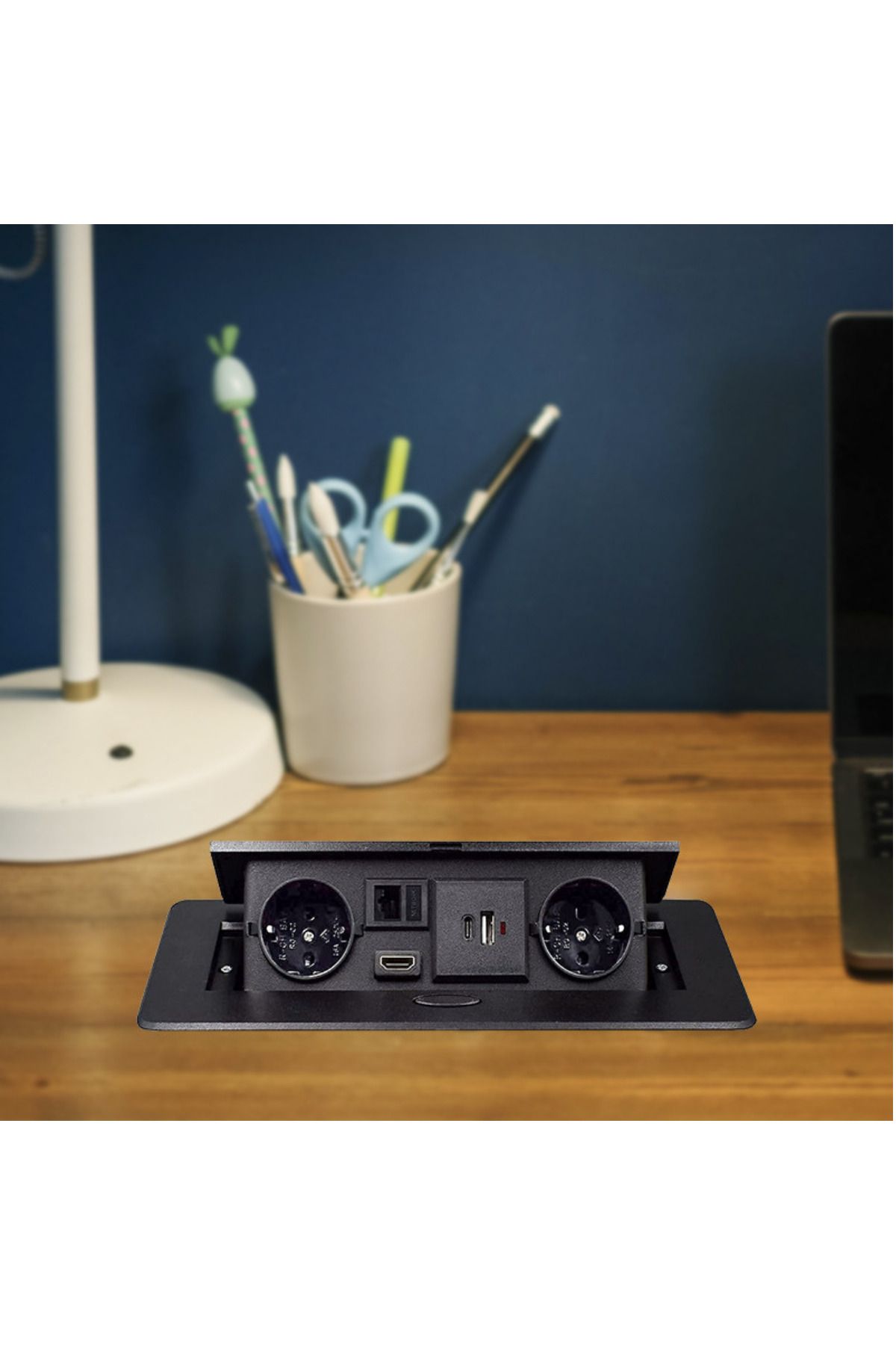 ATOMKIT-Built-in Socket in Furniture, 2 Schuko Sockets, USB-C, HDMI Input, Network Input 8