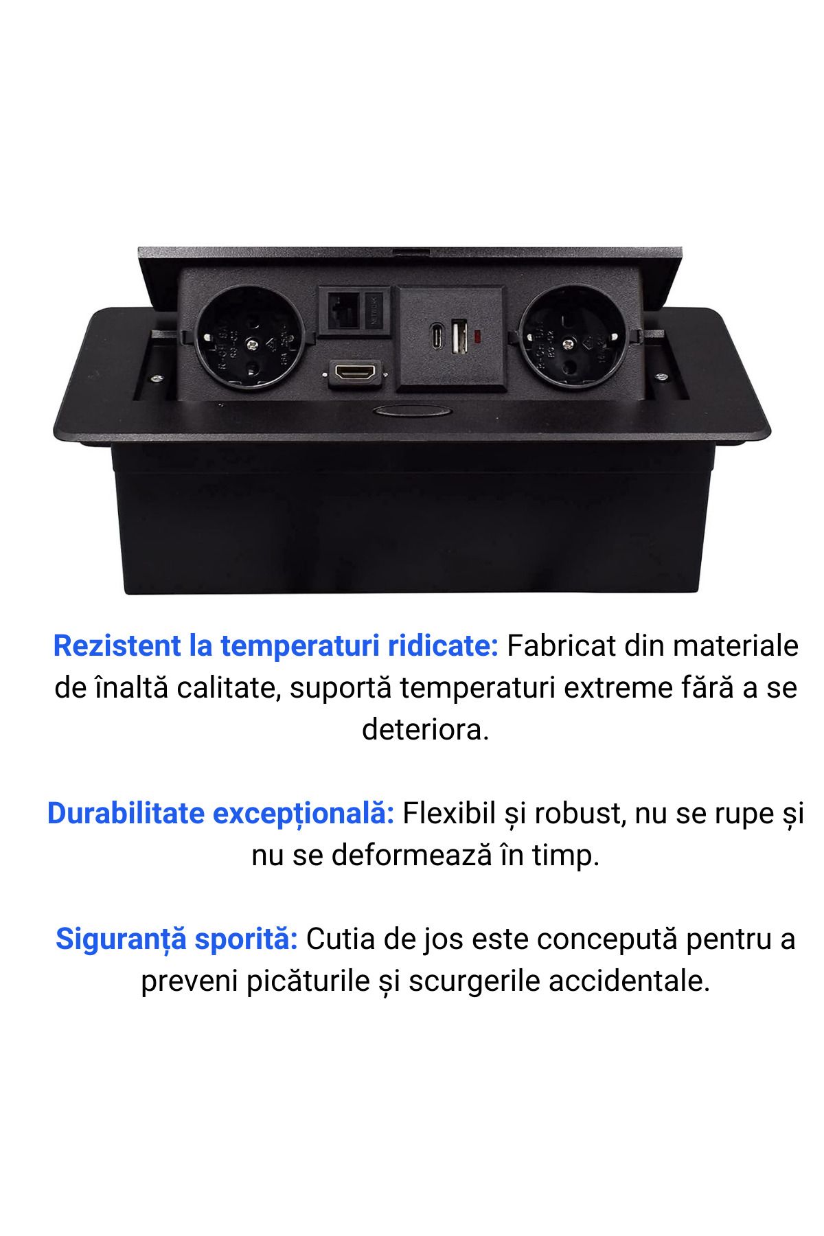 ATOMKIT-Built-in Socket in Furniture, 2 Schuko Sockets, USB-C, HDMI Input, Network Input 4
