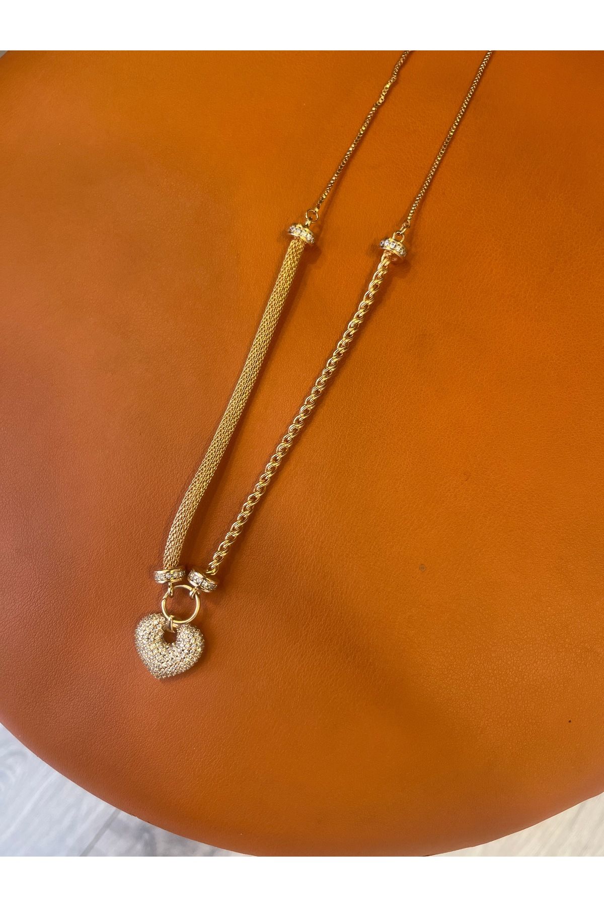 gozdeasutayaccessory Atasay model kalp kolye Rose