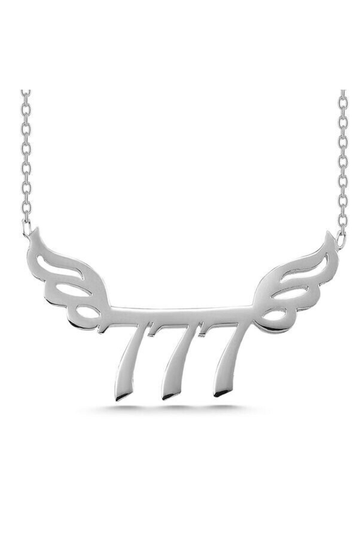 shop 777 Şans Melek Kanatlı Melek Sayısı 925 Ayar Gümüş Kolye