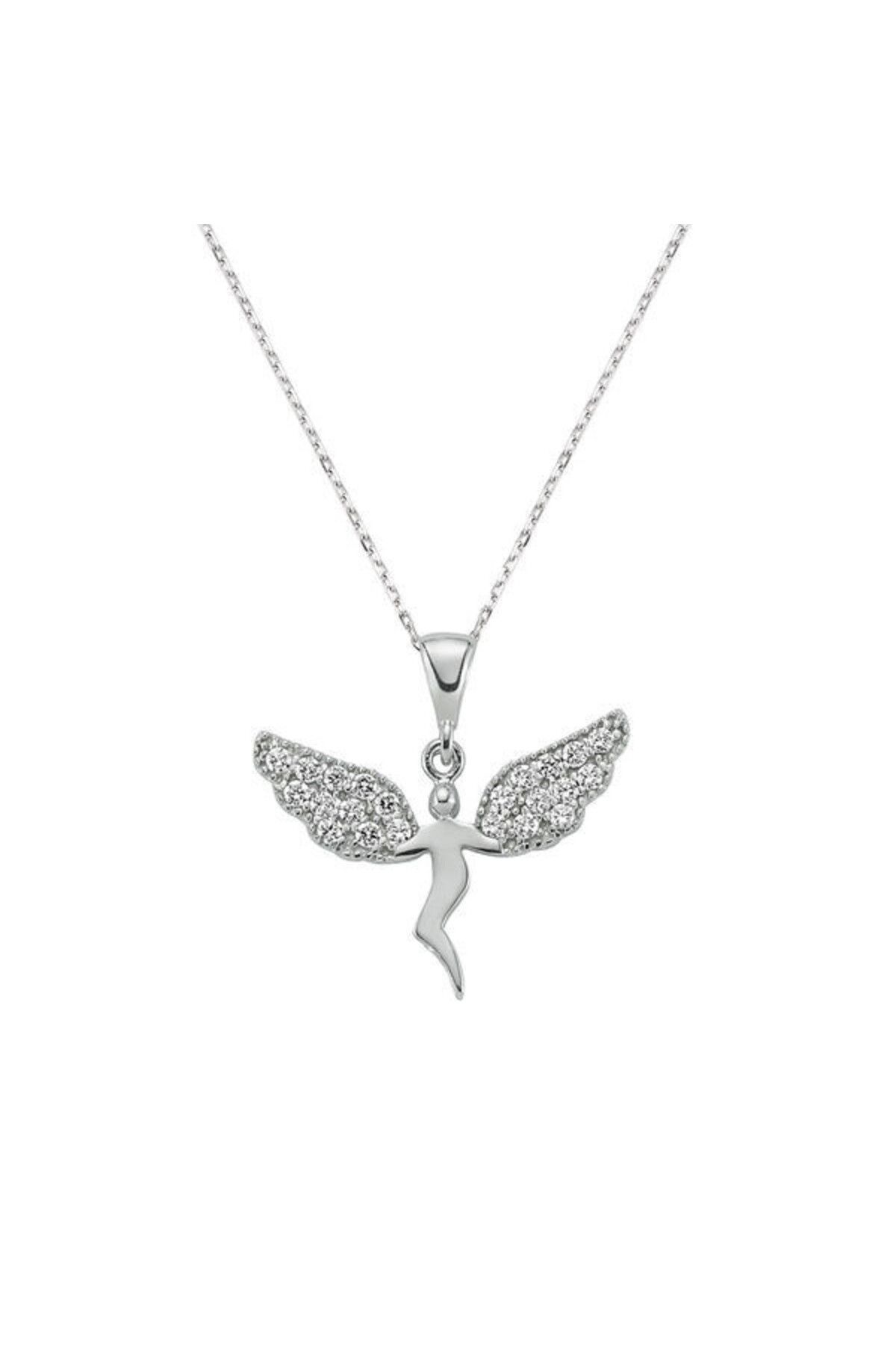 shop Zirkon Taşlı Melek 925 Ayar Gümüş Kolye