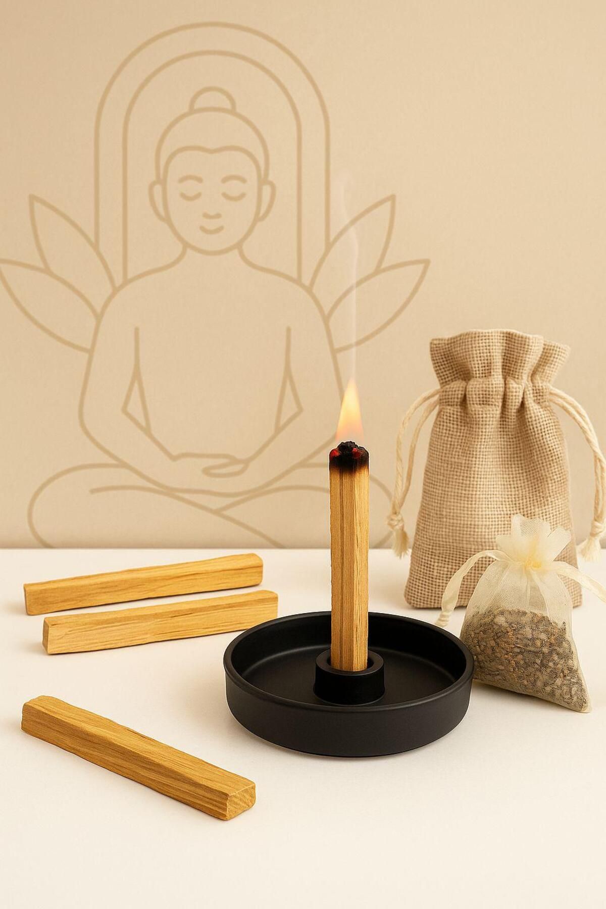 Evoda Life Palo Santo Tütsü Seti 3 Adet Peru Palo Santo + Doğal Tütsülük + Saf Lavanta Kesesi