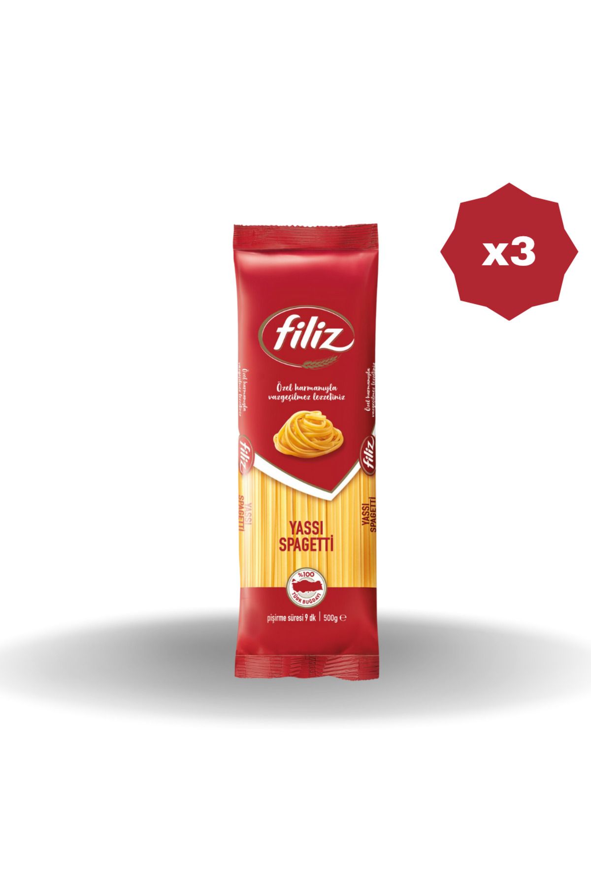 FİLİZ YASSI SPAGETTİ MAKARNA 500 GR - (3 ADET)