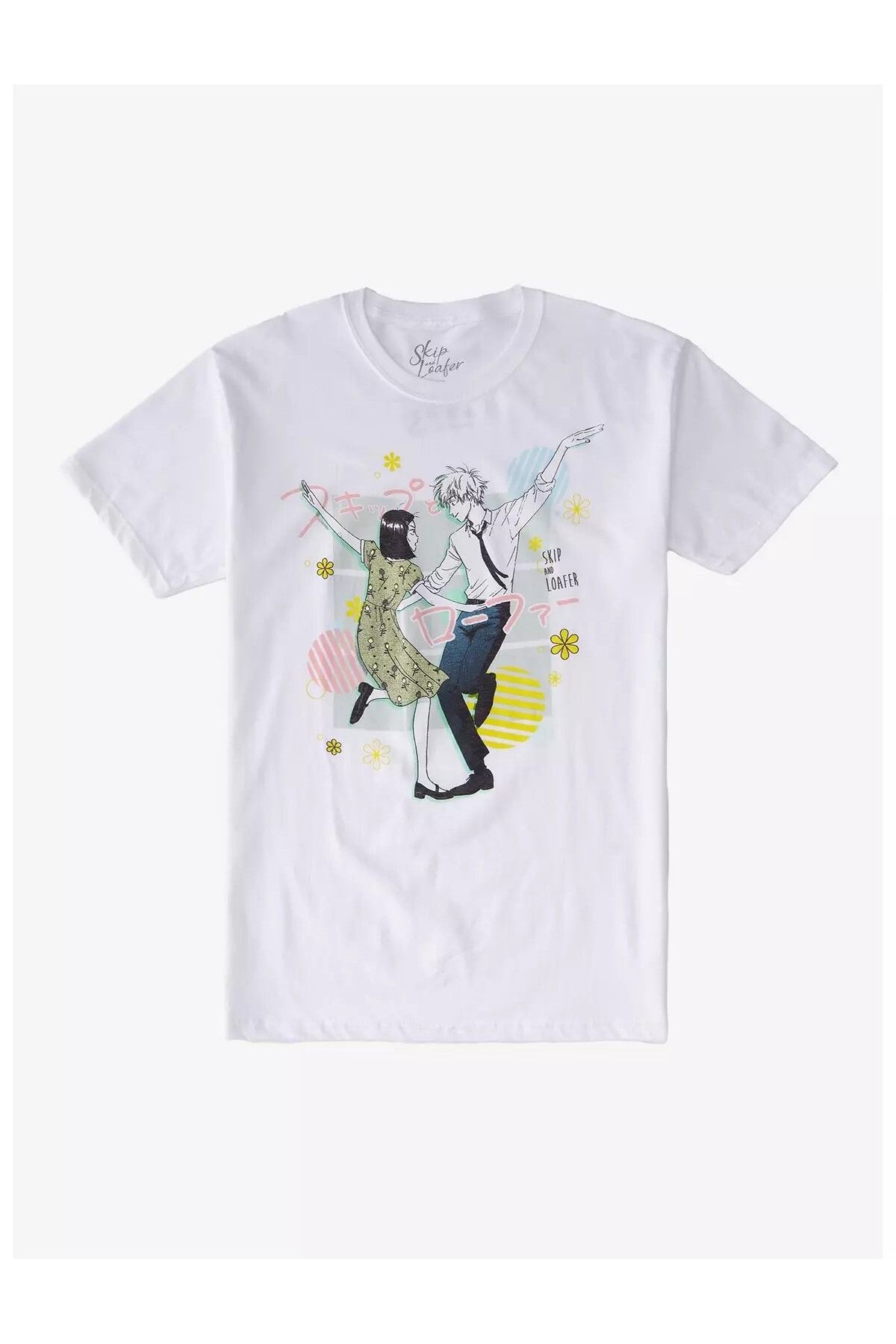 DEEFWEAR Beyaz Skip And Loafer Dancing Ön Baskılı Unisex Oversize Tshirt