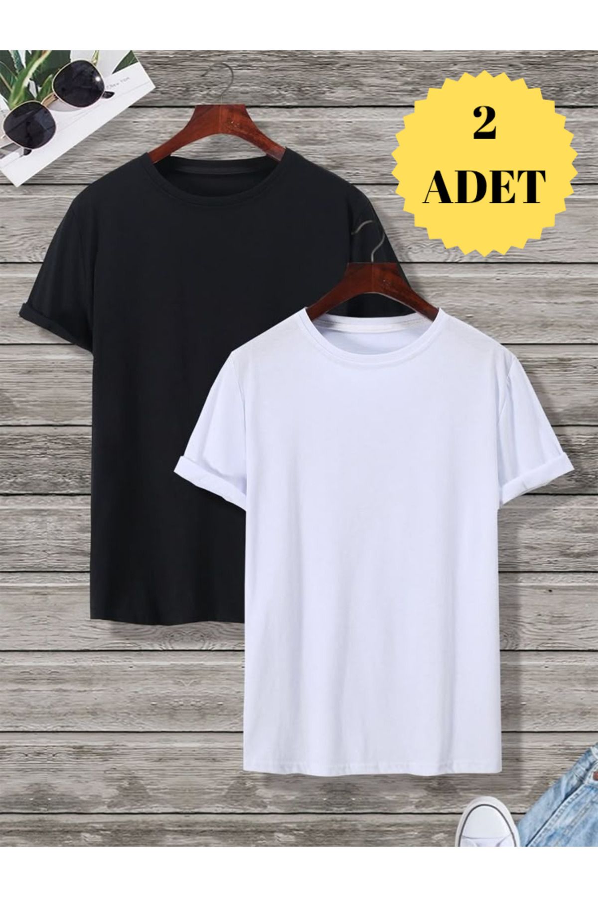 THE WHITE Erkek Casual/Günlük 2'li T-Shirt