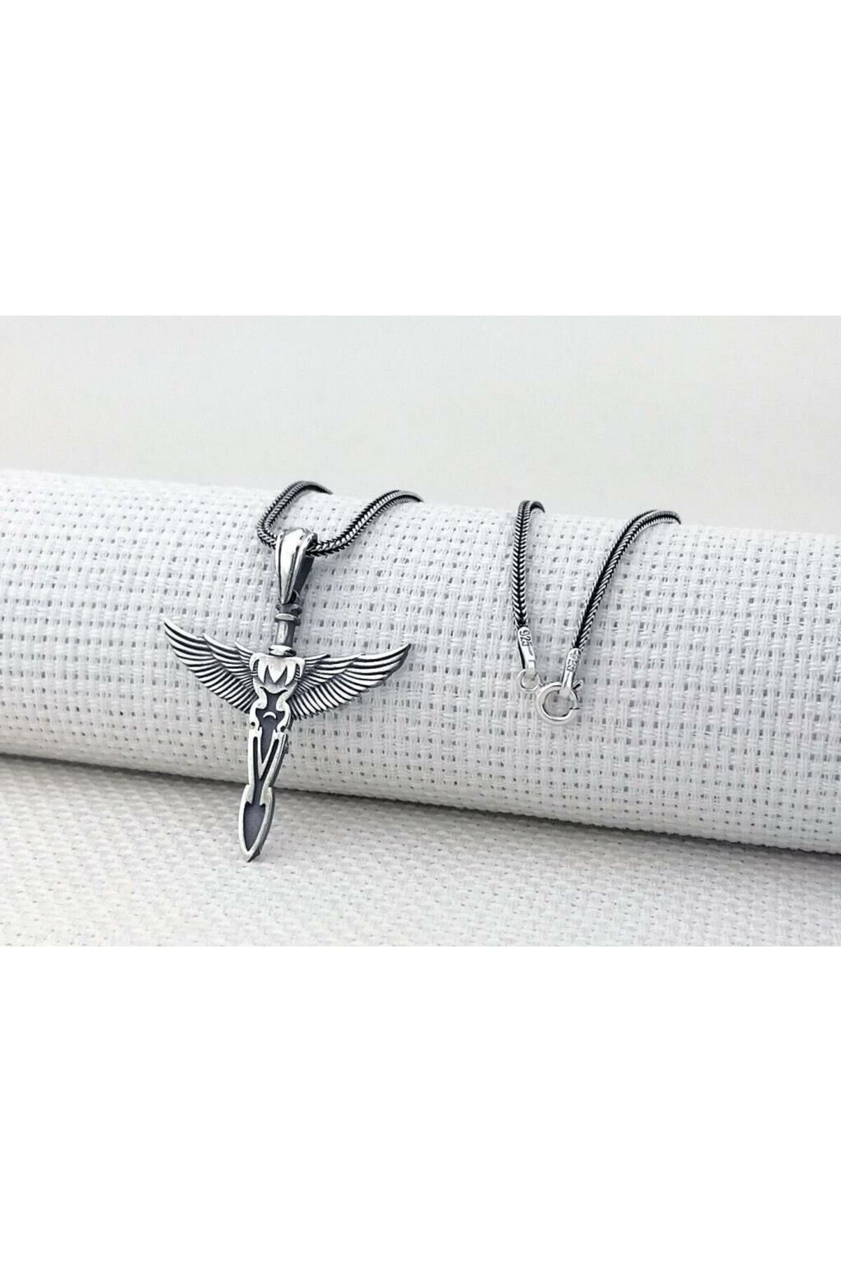 shop Kanat Tasarımlı 925 Ayar Gümüş Erkek Kolye