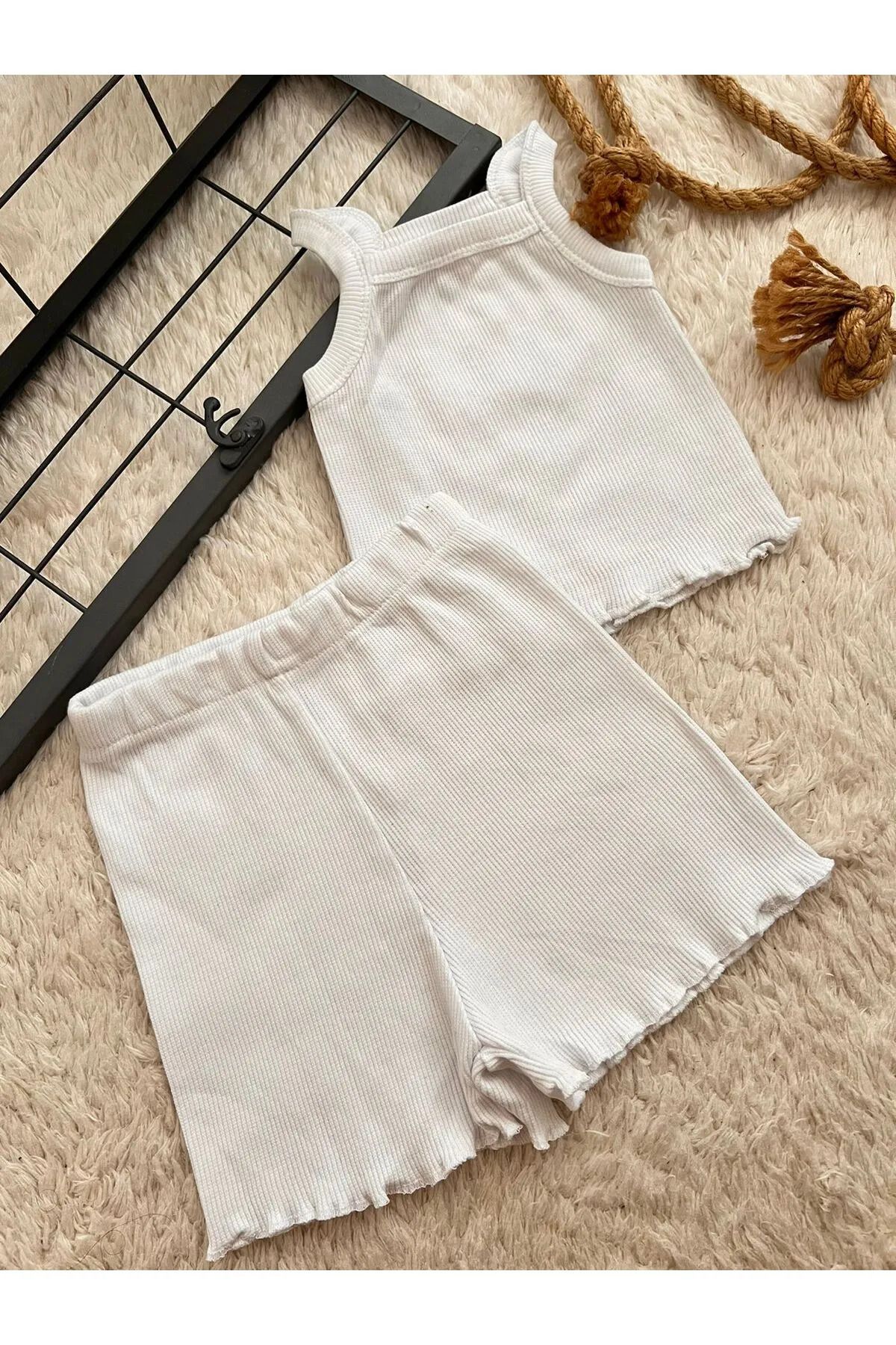 BABYSİ KİDS CLUB Bebek Çocuk Crop Takım Alt-üst Yazlık Şort Takım
